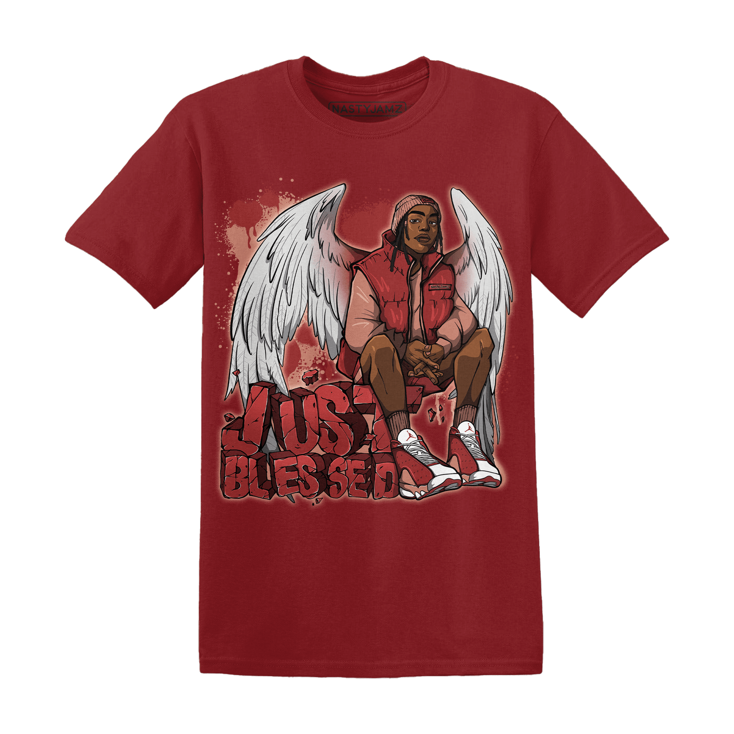 Dune Red 13s T Shirt Match Just Blessed - NastyJamz