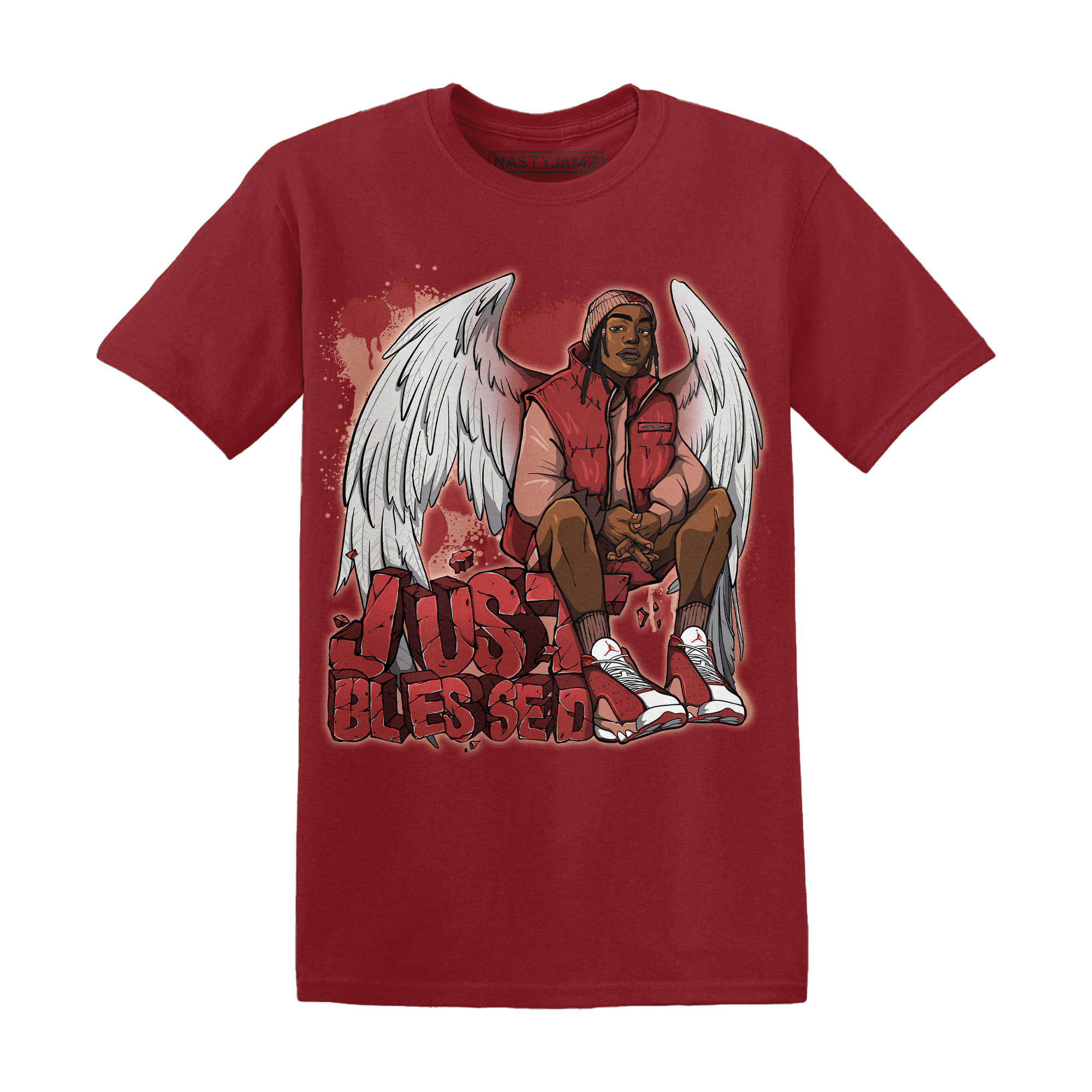 Dune Red 13s T Shirt Match Just Blessed - NastyJamz