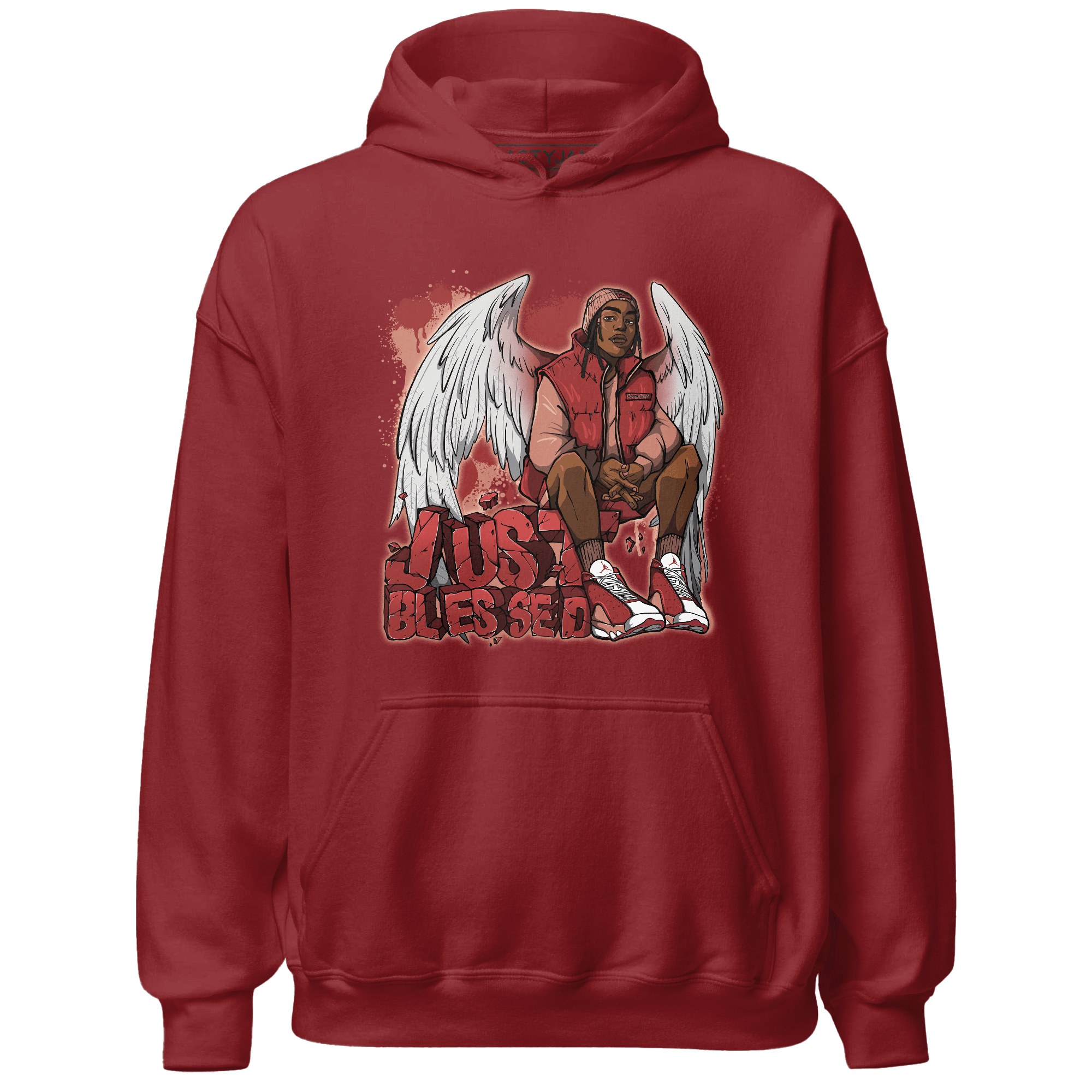 Dune Red 13s Hoodie Match Just Blessed - NastyJamz