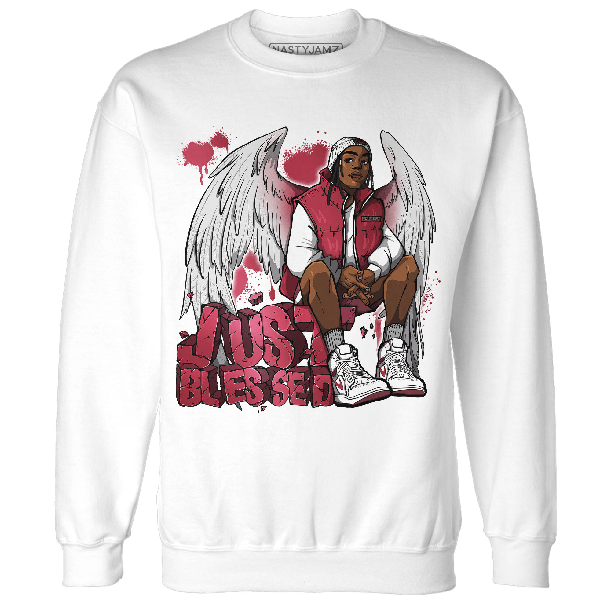 High 85 Metallic Burgundy 1s Sweatshirt Match Just Blessed - NastyJamz