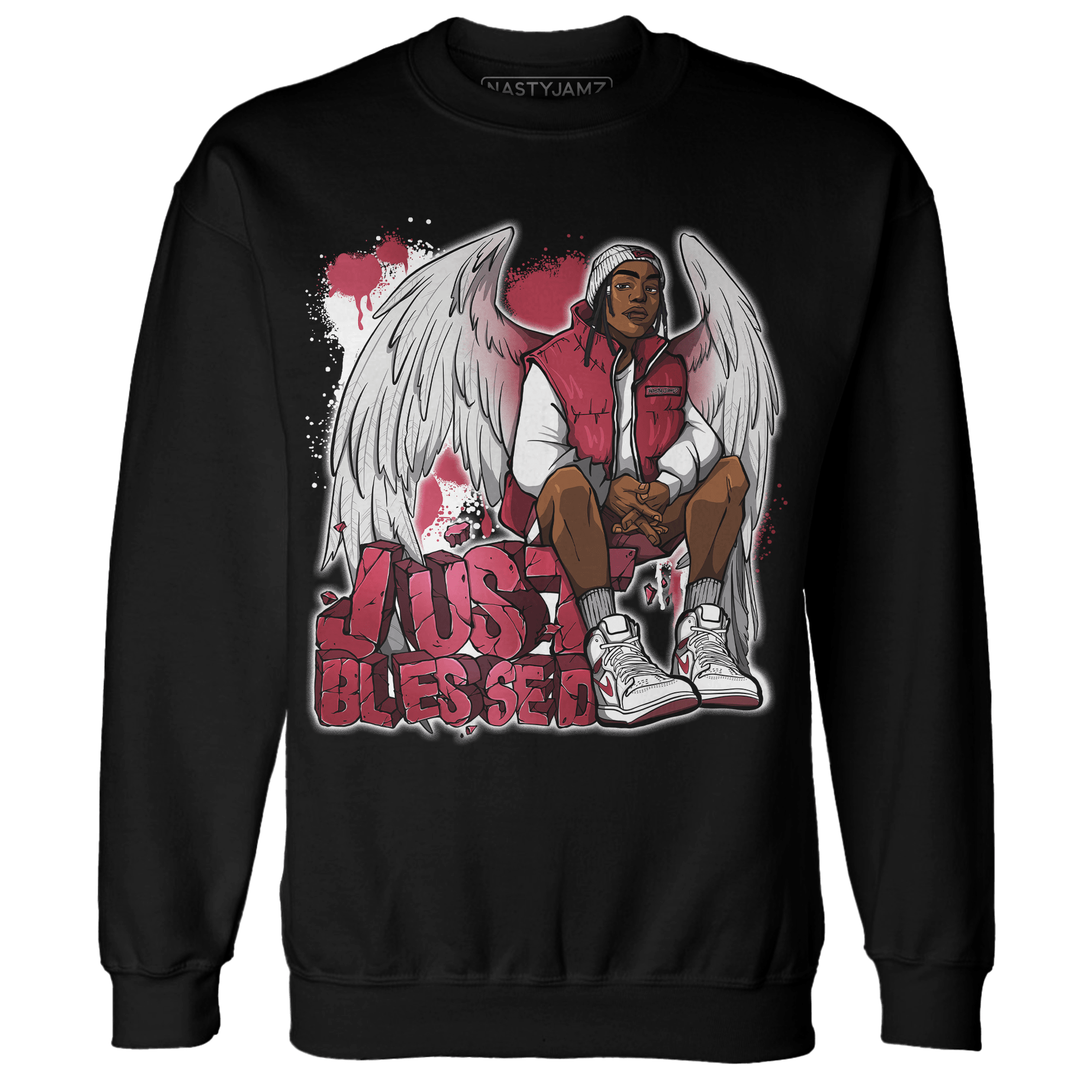 High 85 Metallic Burgundy 1s Sweatshirt Match Just Blessed - NastyJamz