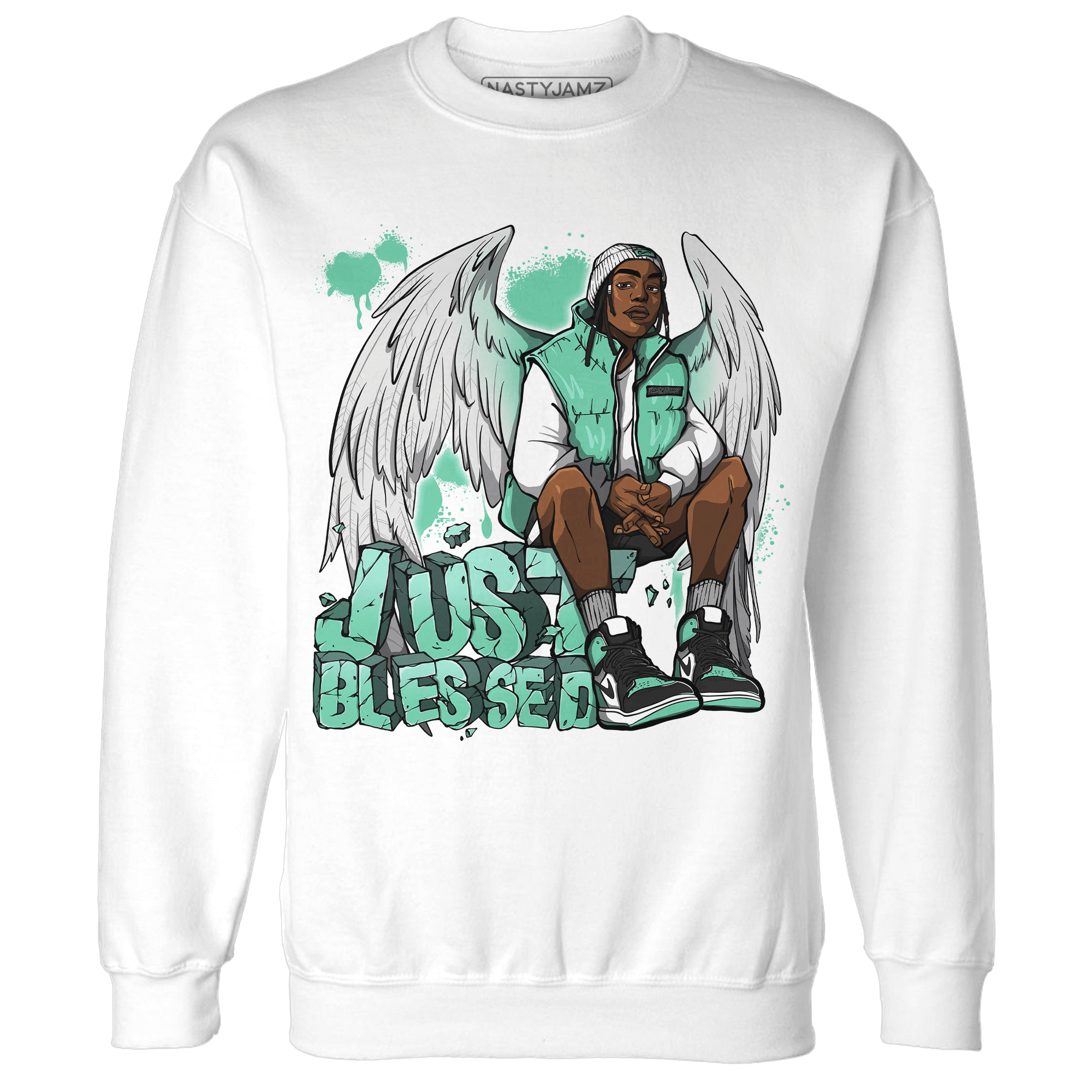 High OG Green Glow 1s Sweatshirt Match Just Blessed - NastyJamz