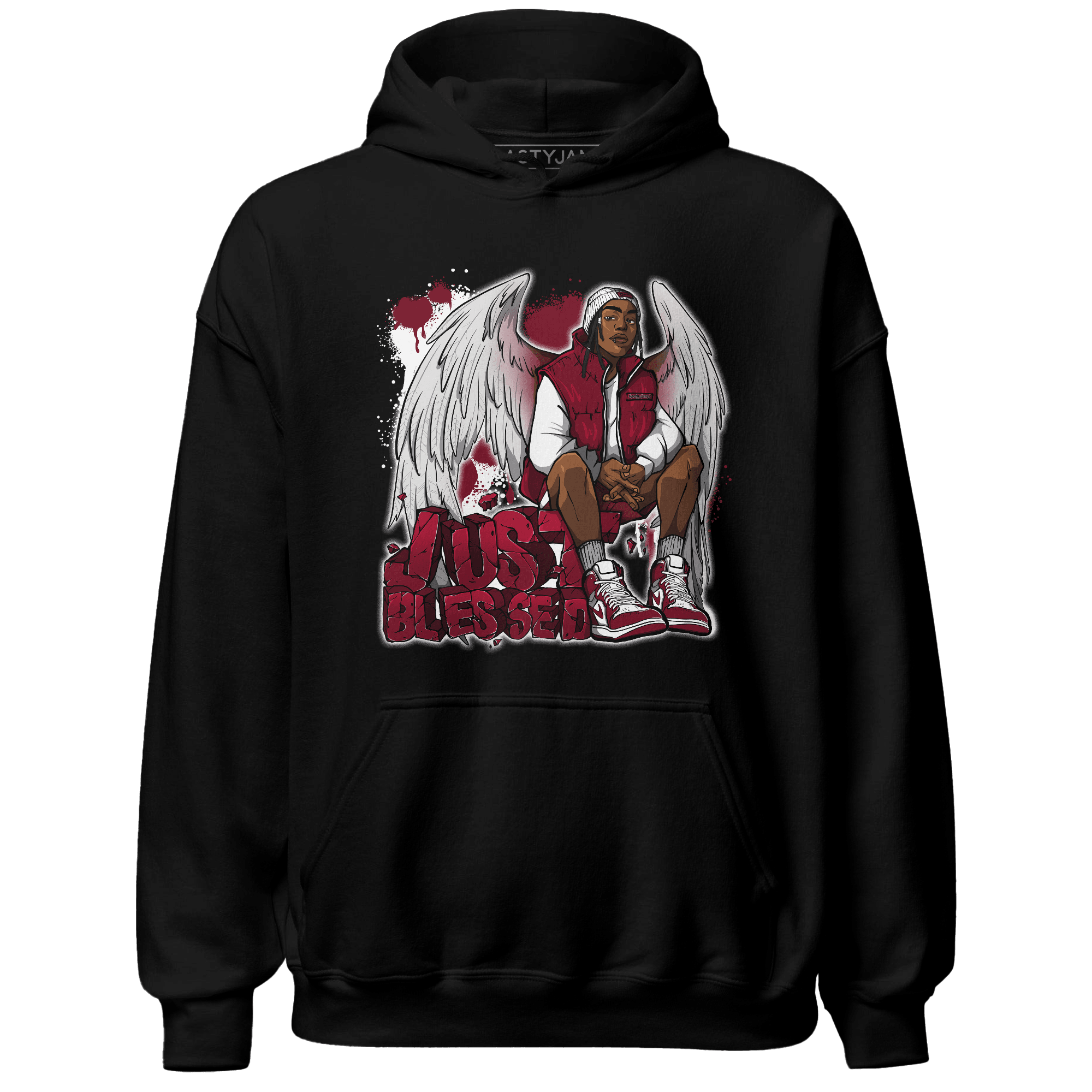 High White Team Red 1s Hoodie Match Just Blessed - NastyJamz