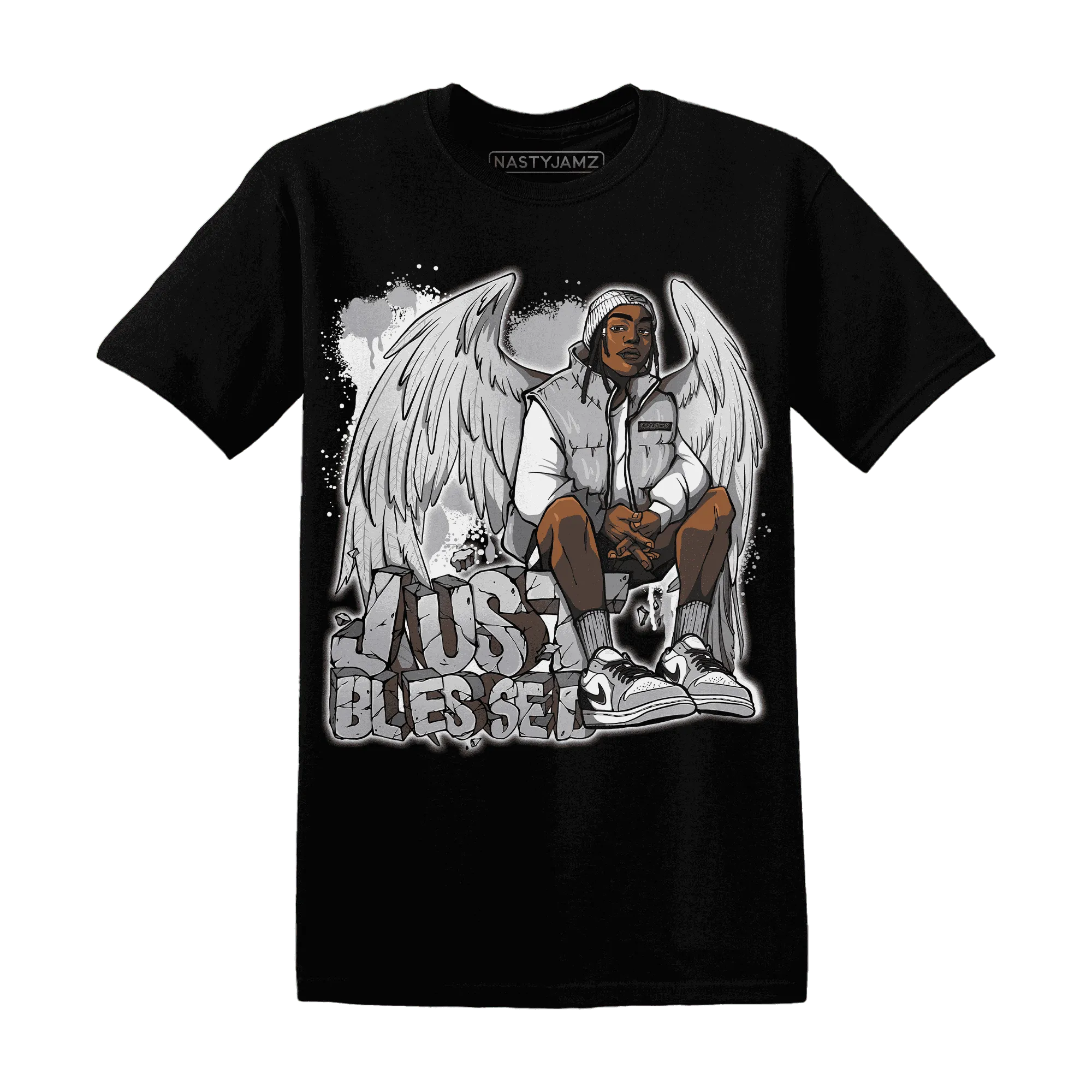Wolf-Grey-1s-T-Shirt-Match-Just-Blessed