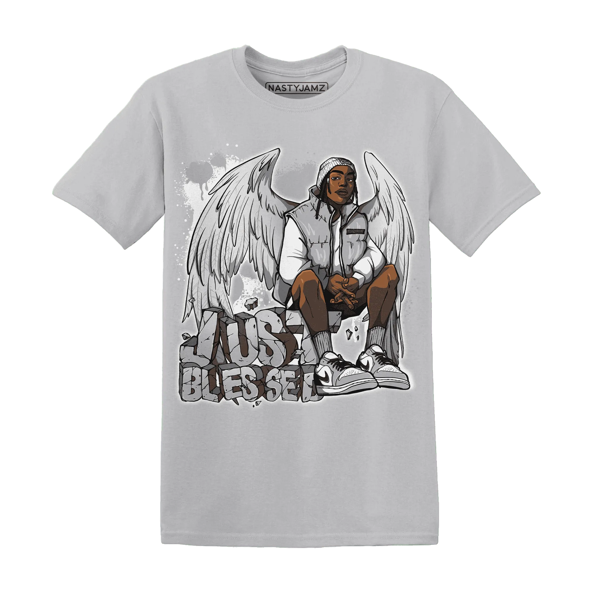 Wolf-Grey-1s-T-Shirt-Match-Just-Blessed