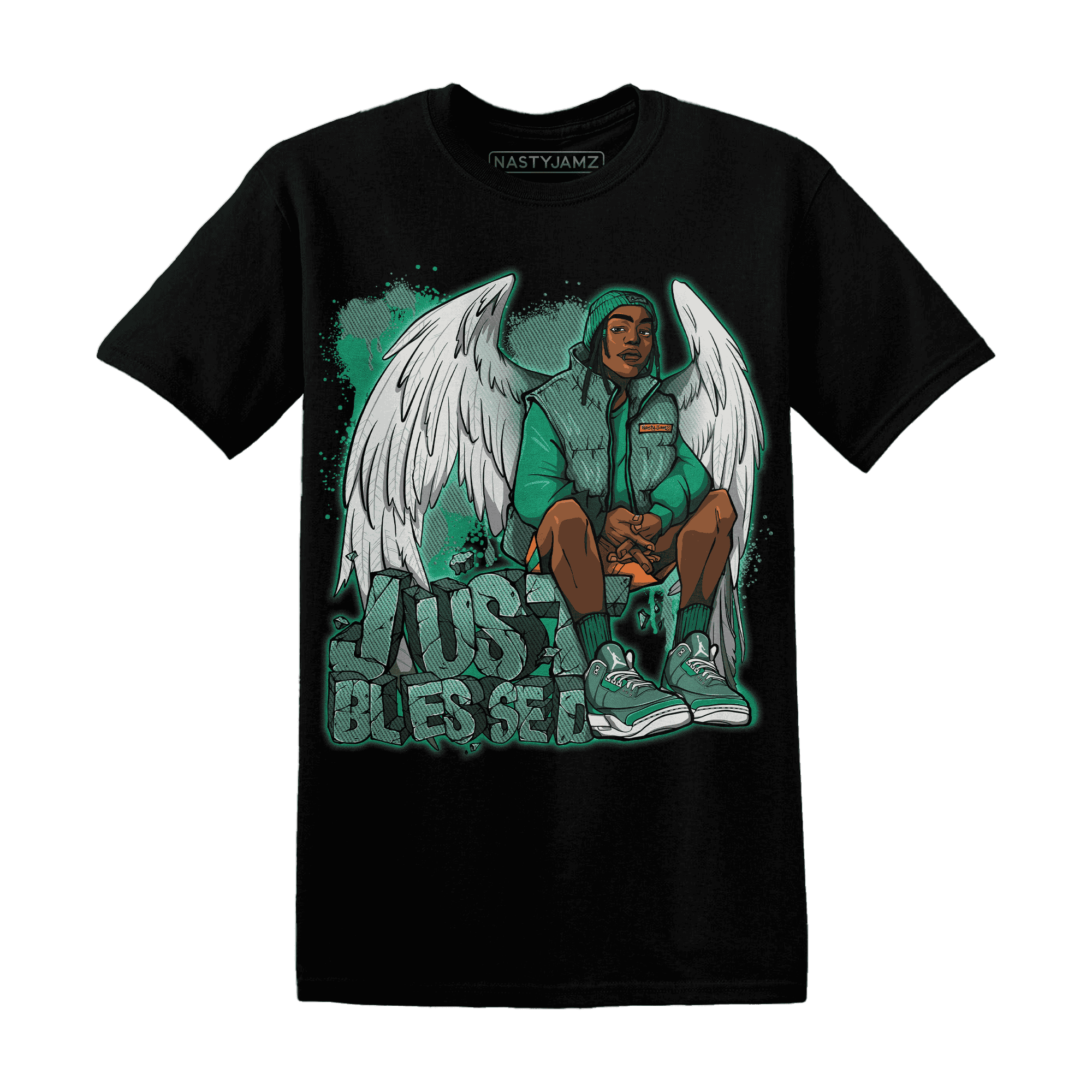 Nina CN Abney 3s T Shirt Match Just Blessed - NastyJamz