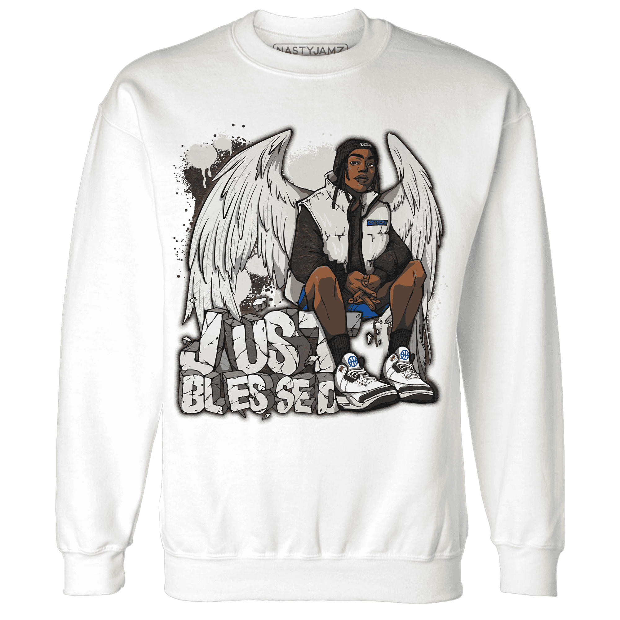 Quaiii 54 3s Sweatshirt Match Just Blessed - NastyJamz