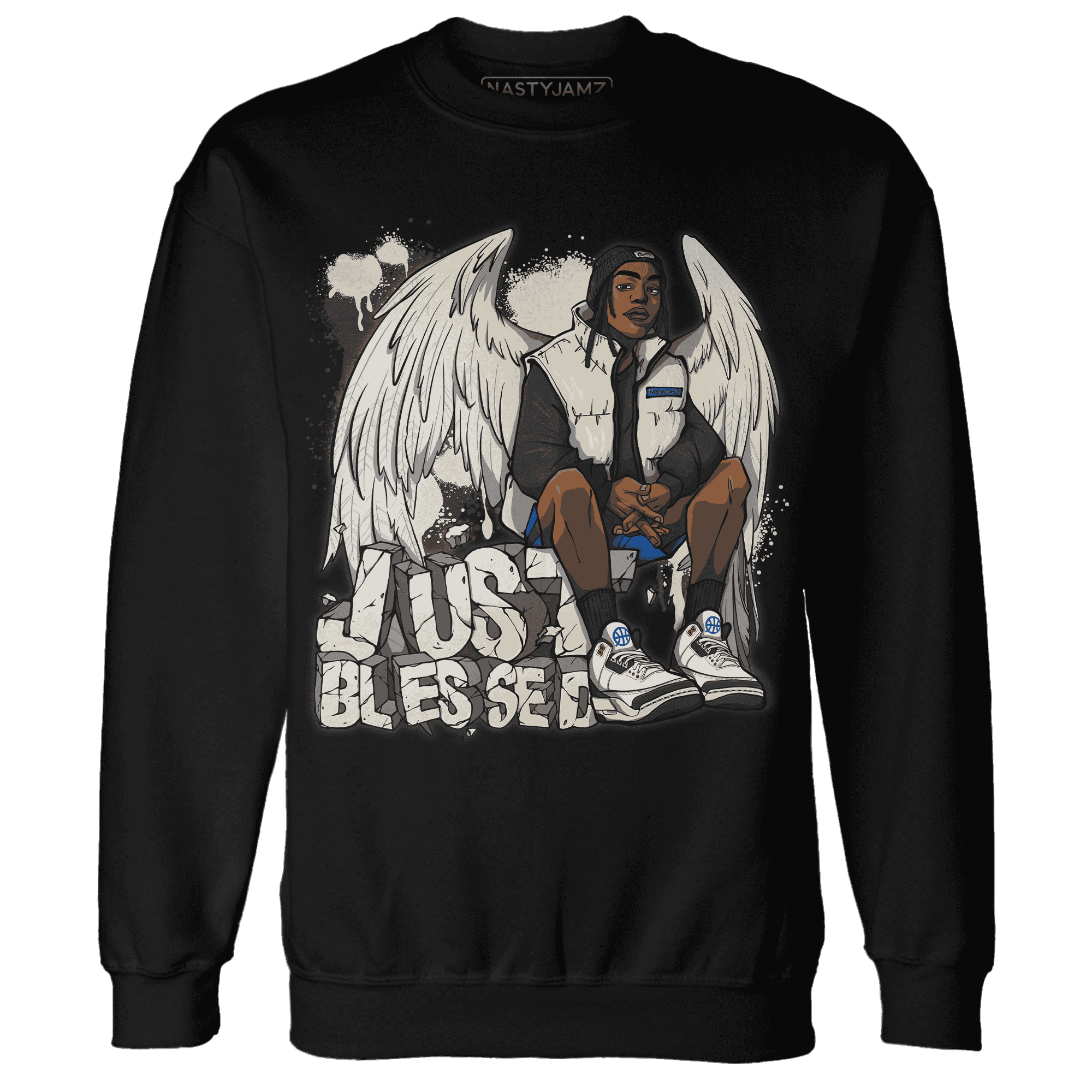 Quaiii 54 3s Sweatshirt Match Just Blessed - NastyJamz