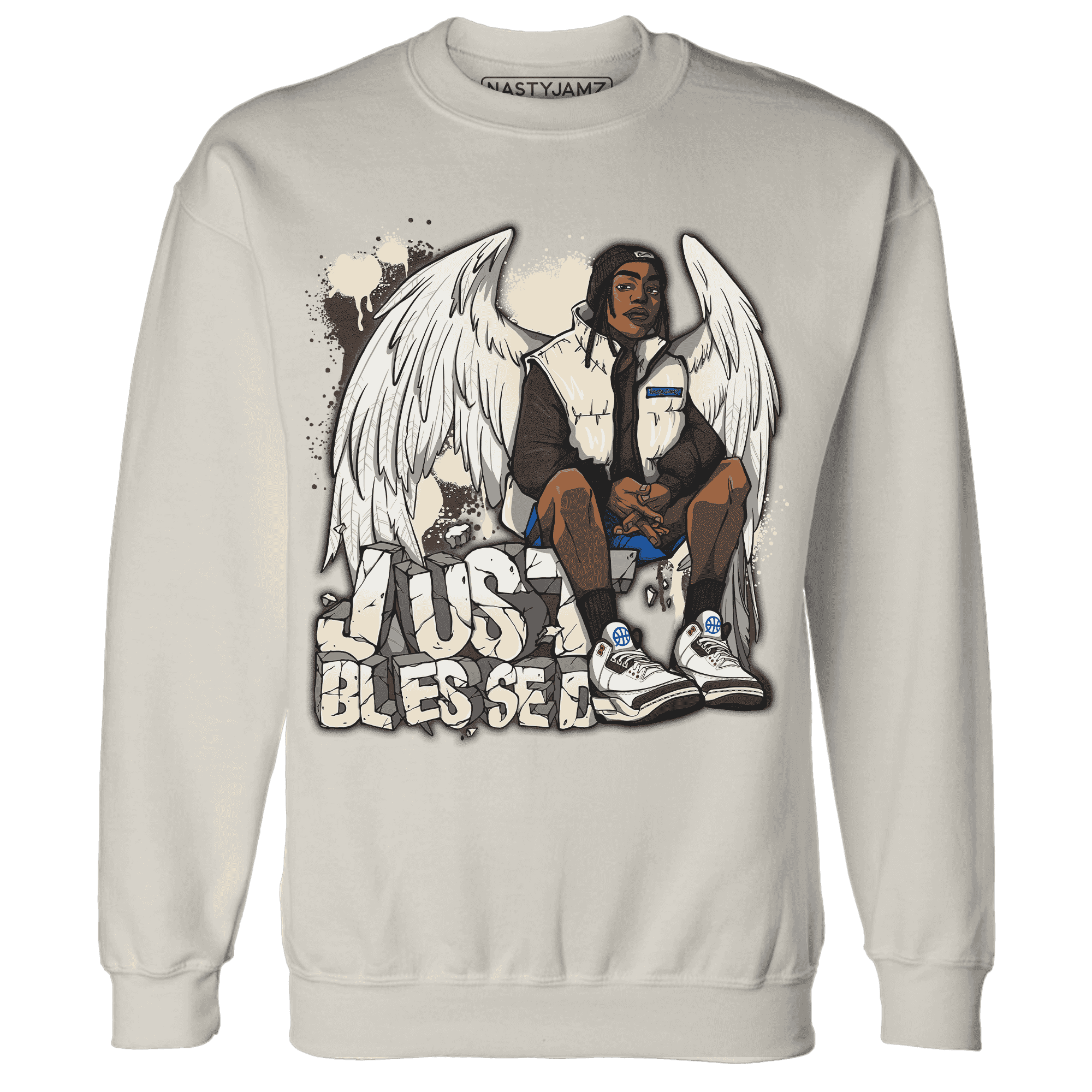 Quaiii 54 3s Sweatshirt Match Just Blessed - NastyJamz