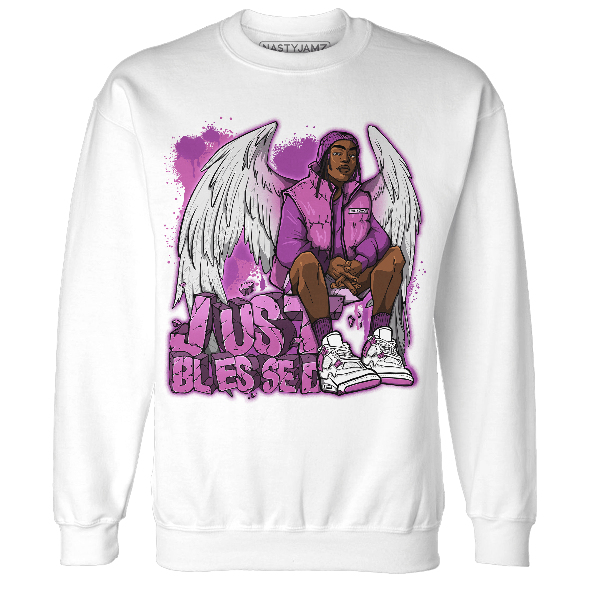 GS Hyper Violet 4s Sweatshirt Match Just Blessed - NastyJamz