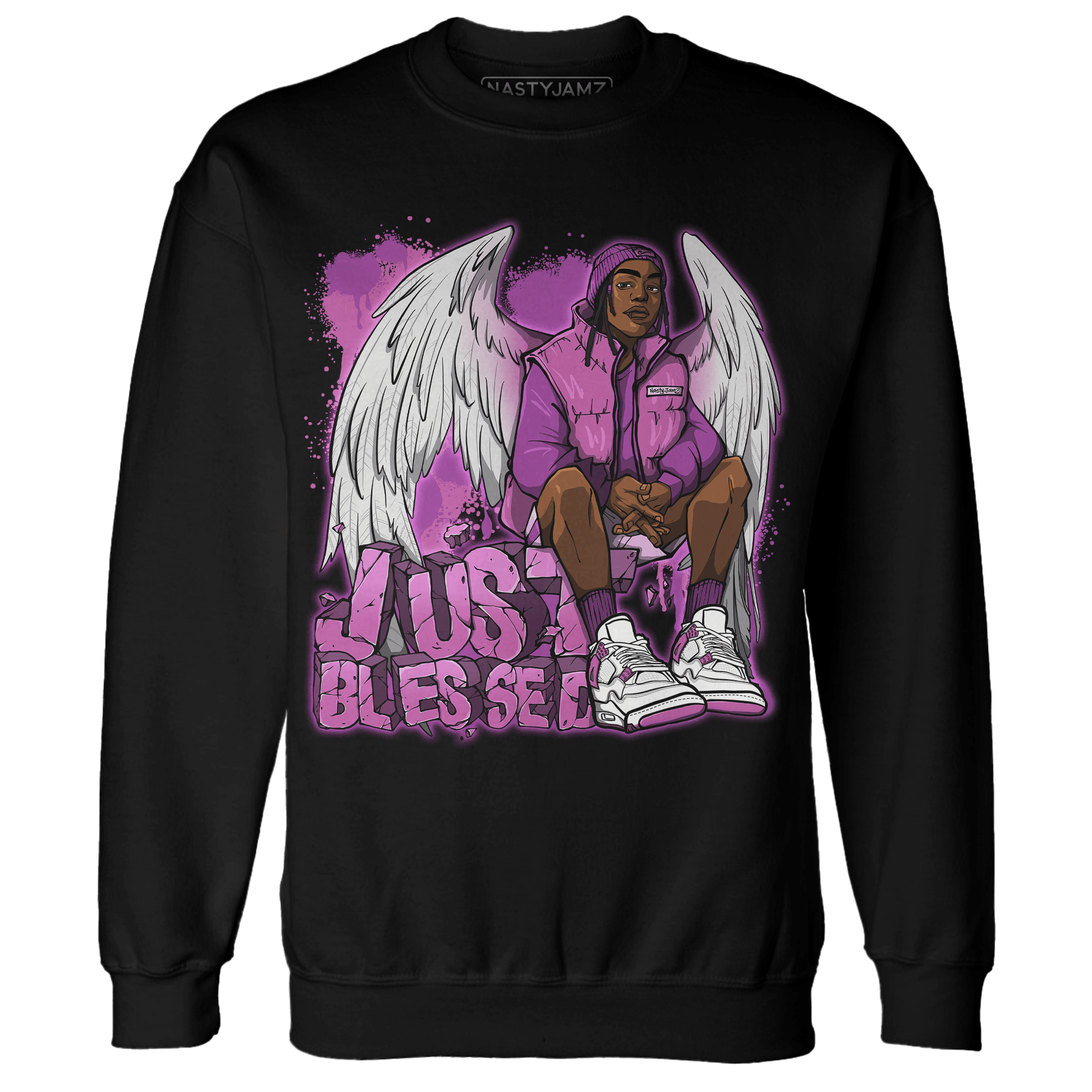 GS Hyper Violet 4s Sweatshirt Match Just Blessed - NastyJamz