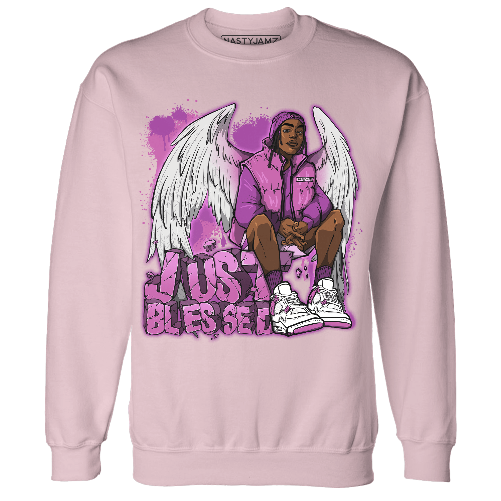 GS Hyper Violet 4s Sweatshirt Match Just Blessed - NastyJamz