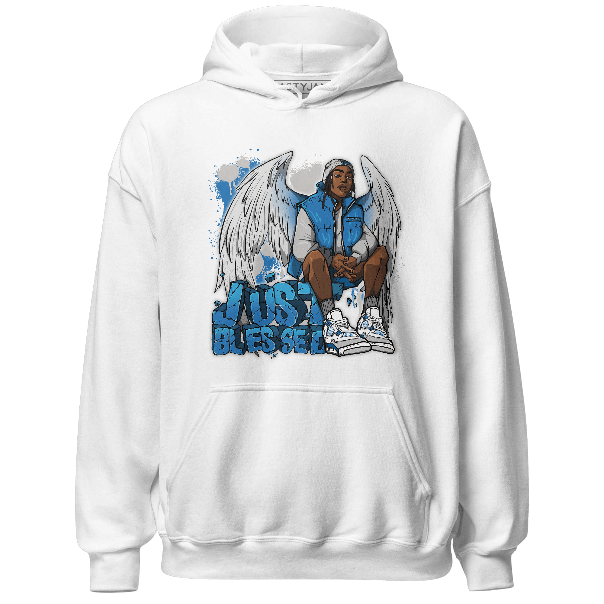 Industrial Blue 4s Hoodie Match Just Blessed - NastyJamz