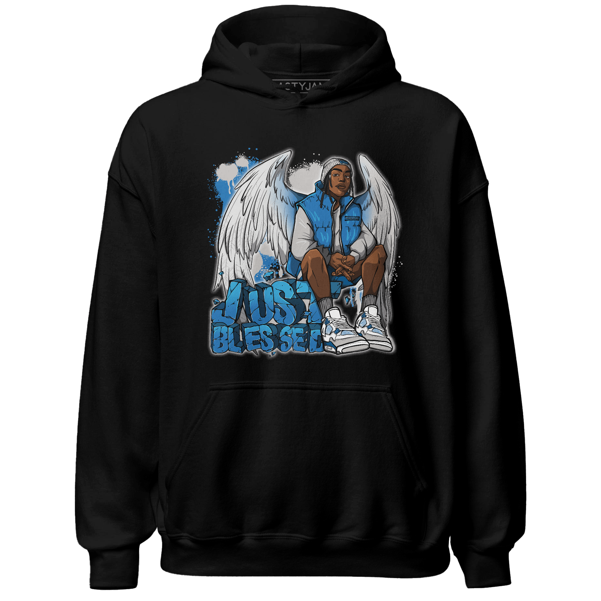 Industrial Blue 4s Hoodie Match Just Blessed - NastyJamz