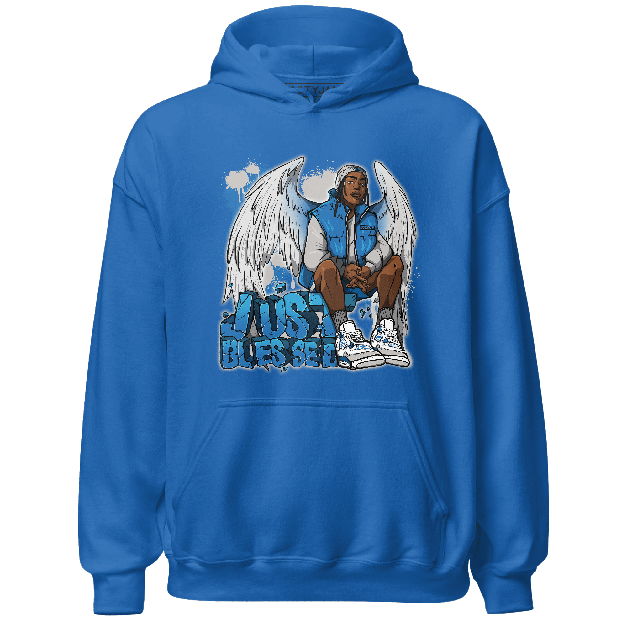 Industrial Blue 4s Hoodie Match Just Blessed - NastyJamz