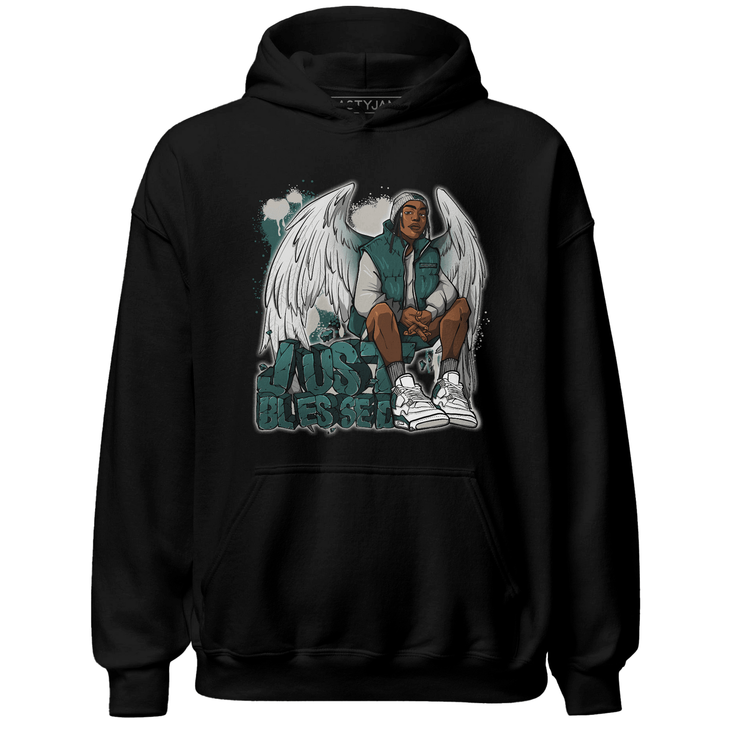 Oxidized Green 4s Hoodie Match Just Blessed - NastyJamz