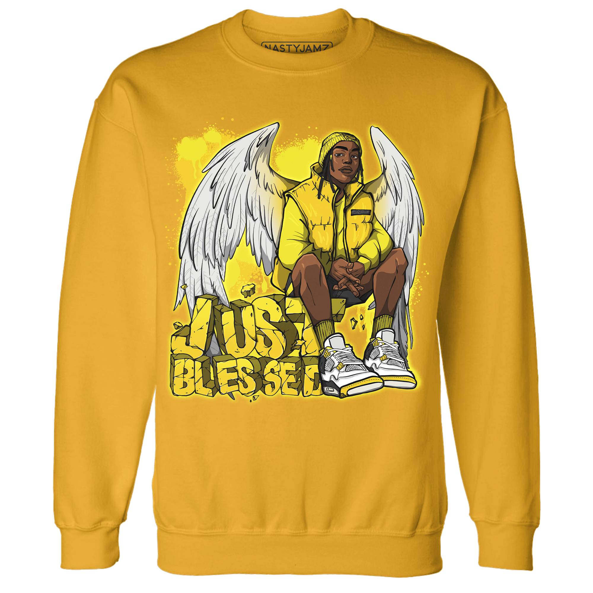 Vivid Sulfur 4s Sweatshirt Match Just Blessed - NastyJamz