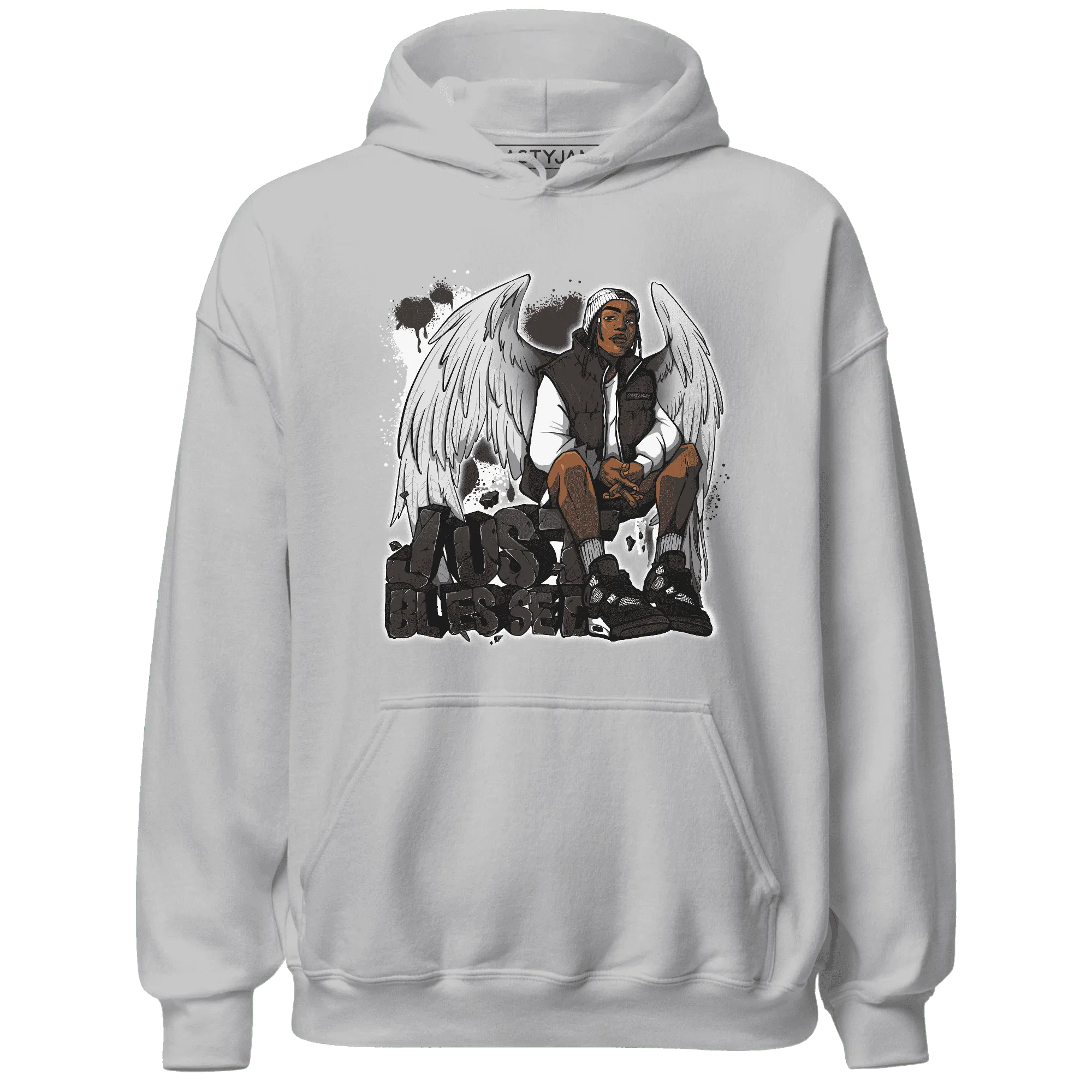 White-Thunder-4s-Hoodie-Match-Just-Blessed