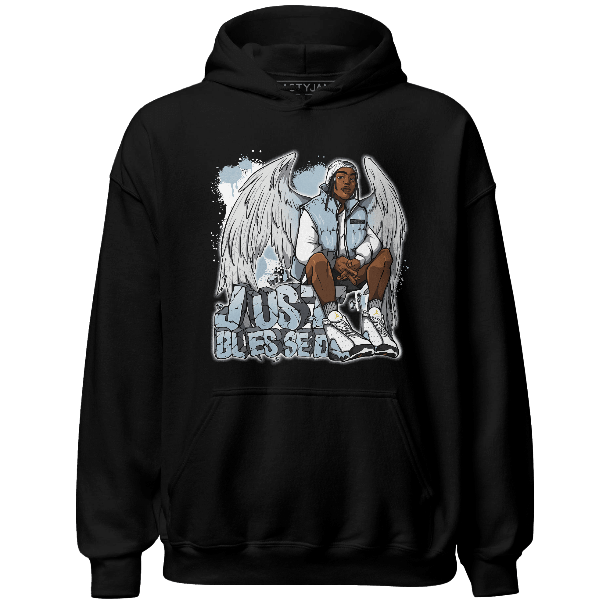 Blue Grey 13s Hoodie Match Just Blessed - NastyJamz