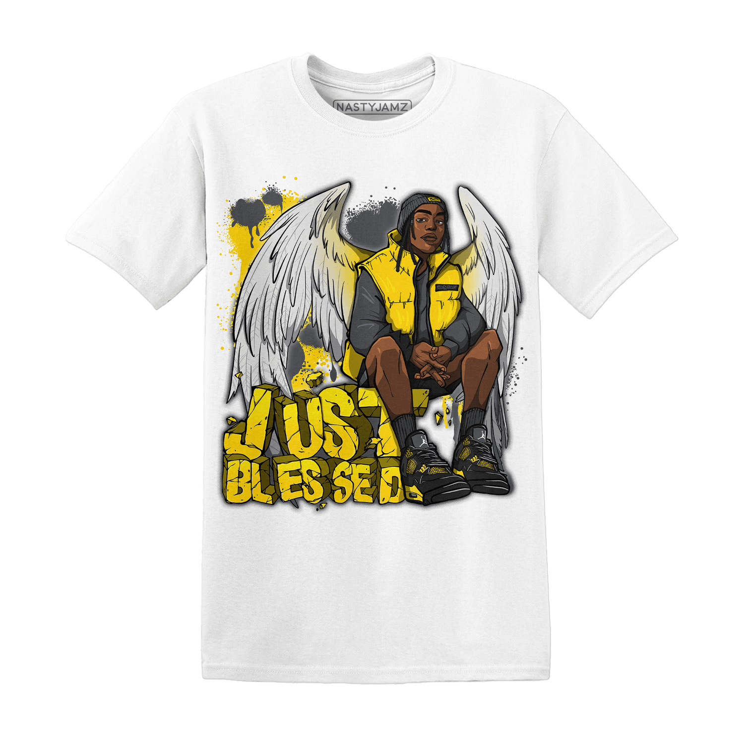 Thunder 4s T Shirt Match Just Blessed - NastyJamz