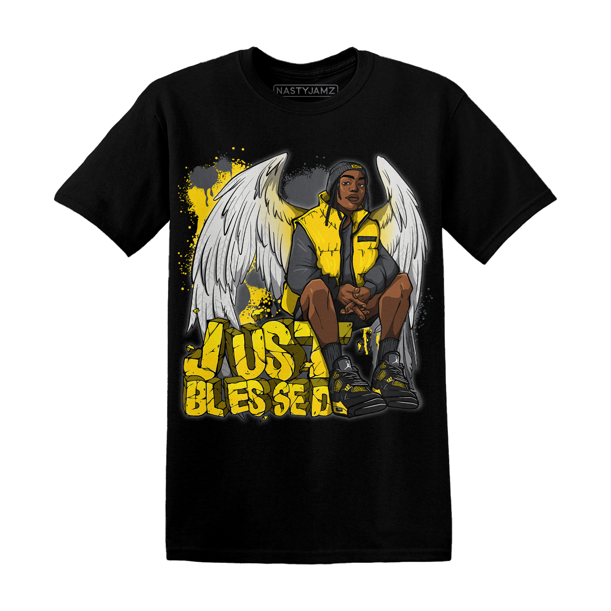 Thunder 4s T Shirt Match Just Blessed - NastyJamz