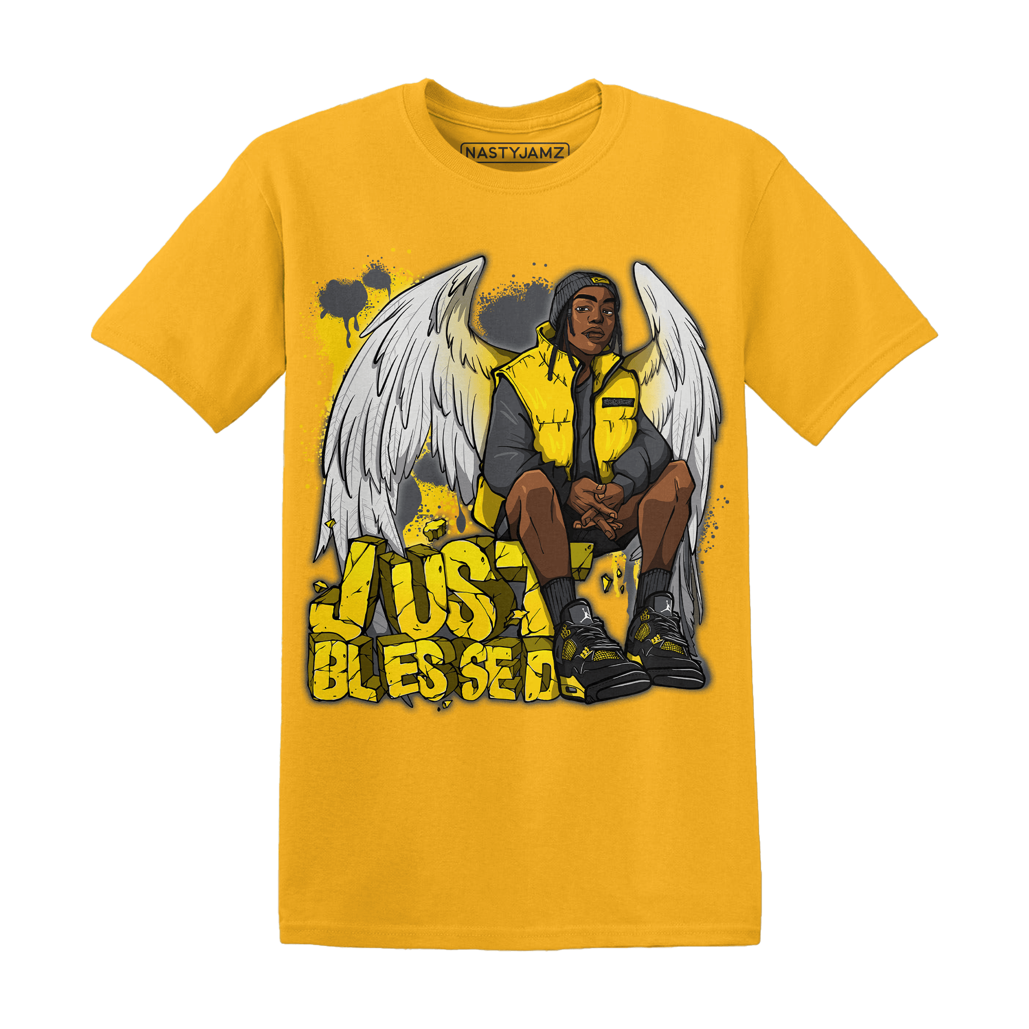 Thunder 4s T Shirt Match Just Blessed - NastyJamz