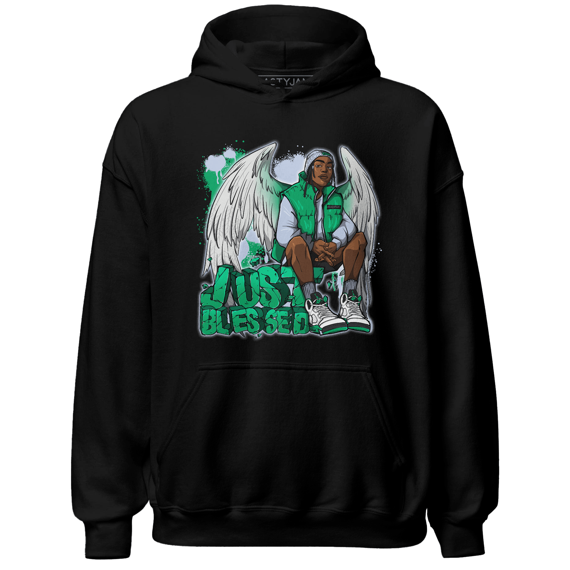 Lucky Green 5s Hoodie Match Just Blessed - NastyJamz