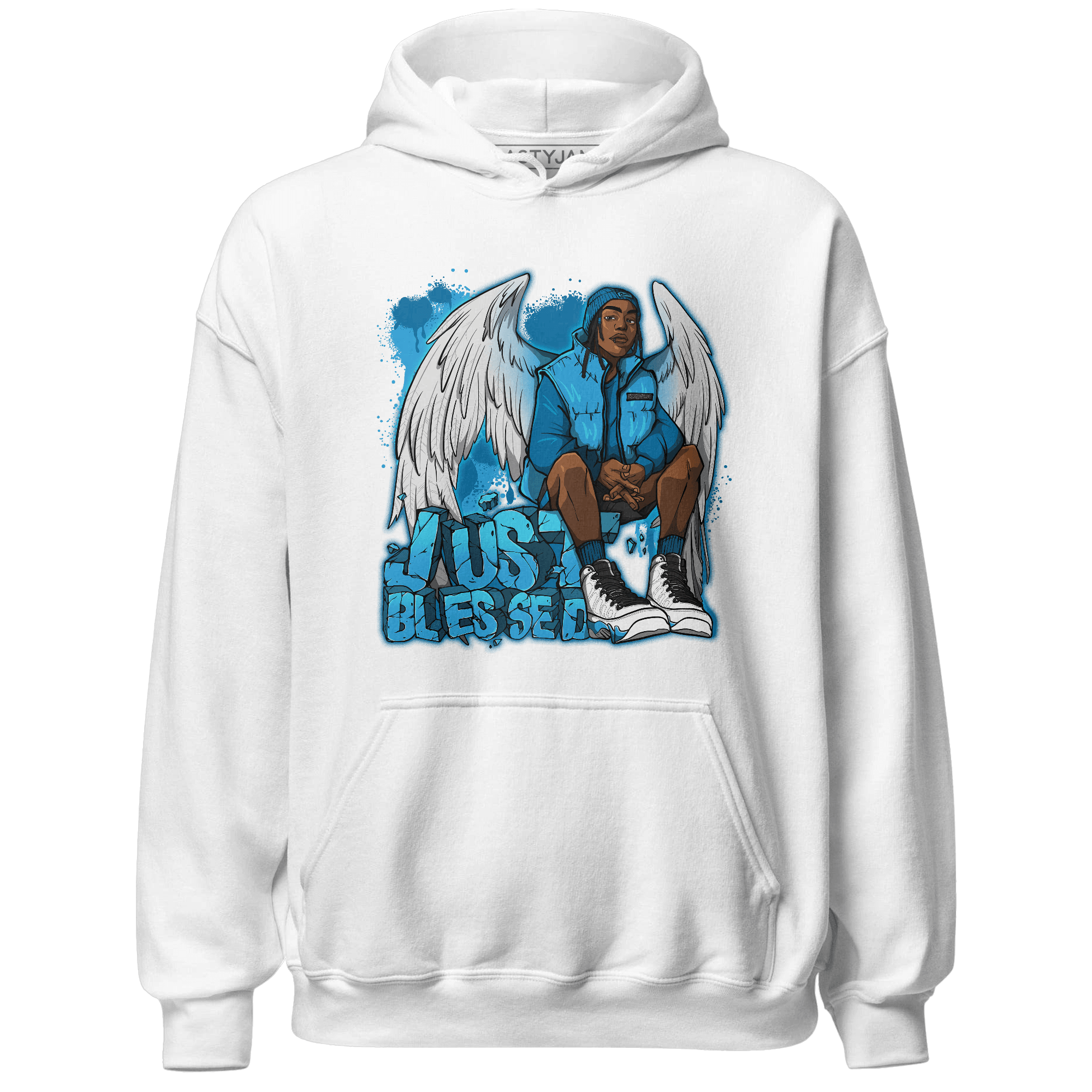 Powder Blue 9s Hoodie Match Just Blessed - NastyJamz