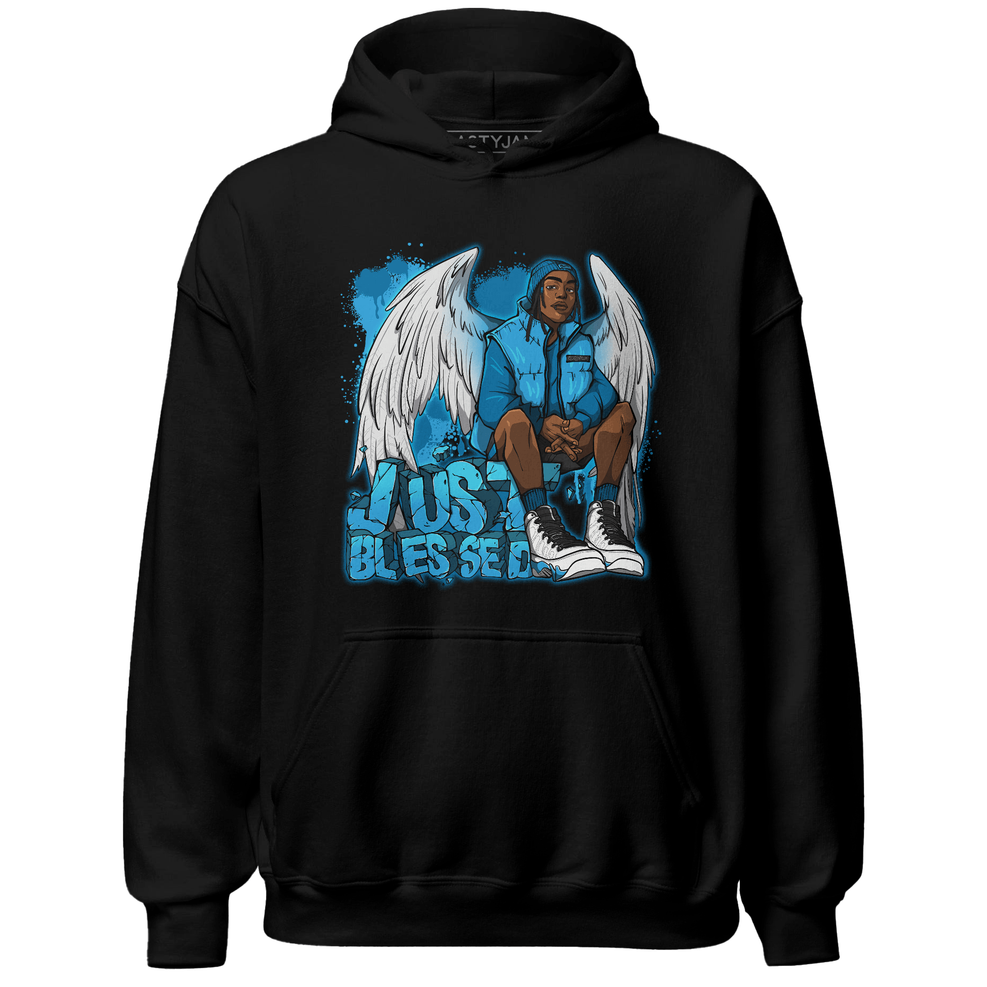 Powder Blue 9s Hoodie Match Just Blessed - NastyJamz