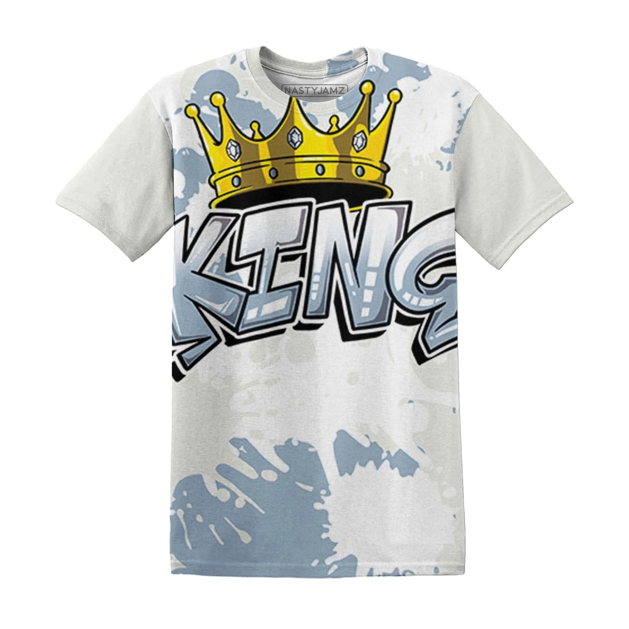 Mid-Diffused-Blue-Grey-1s-T-Shirt-Match-KING-3D