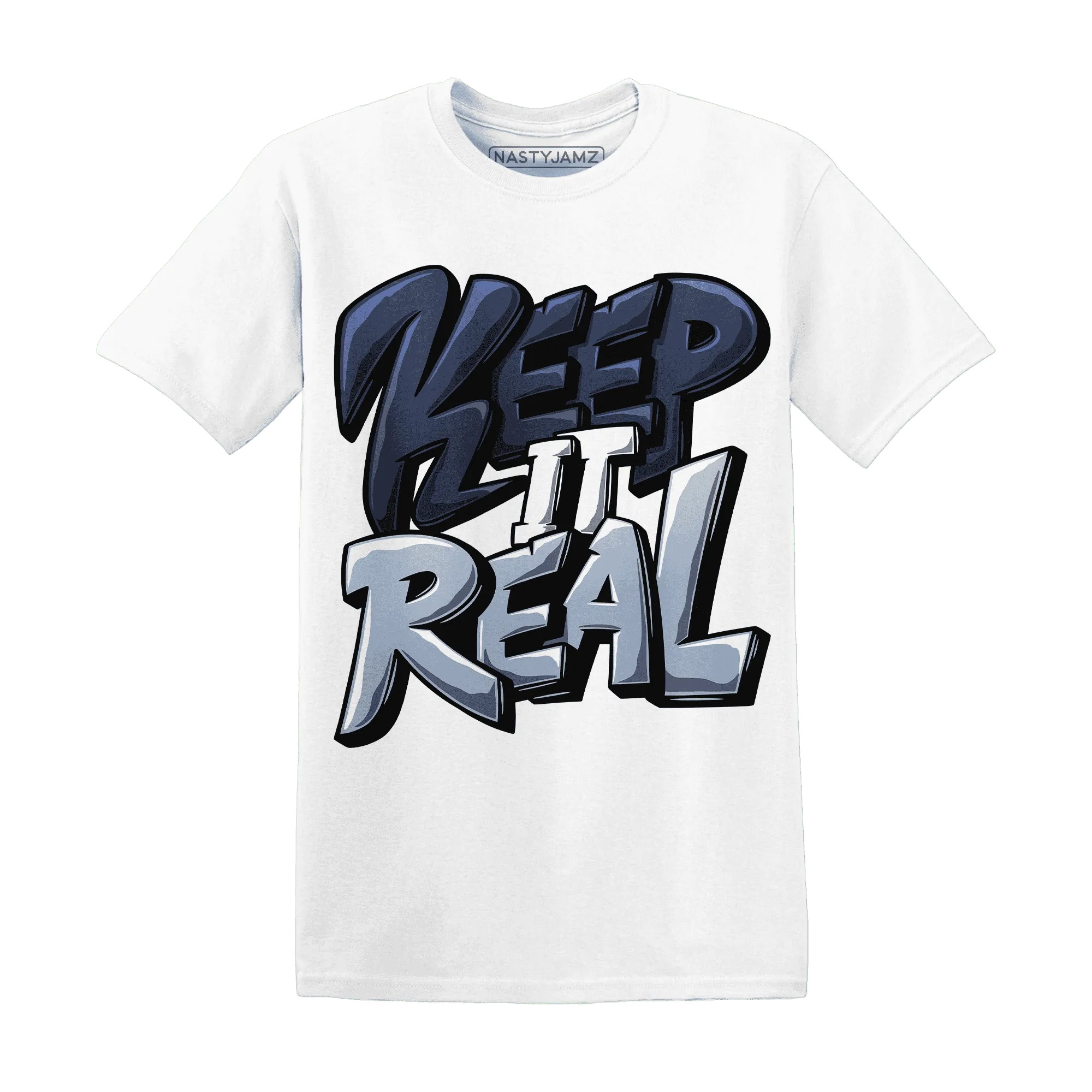 White-Navy-6s-T-Shirt-Match-Keep-Real