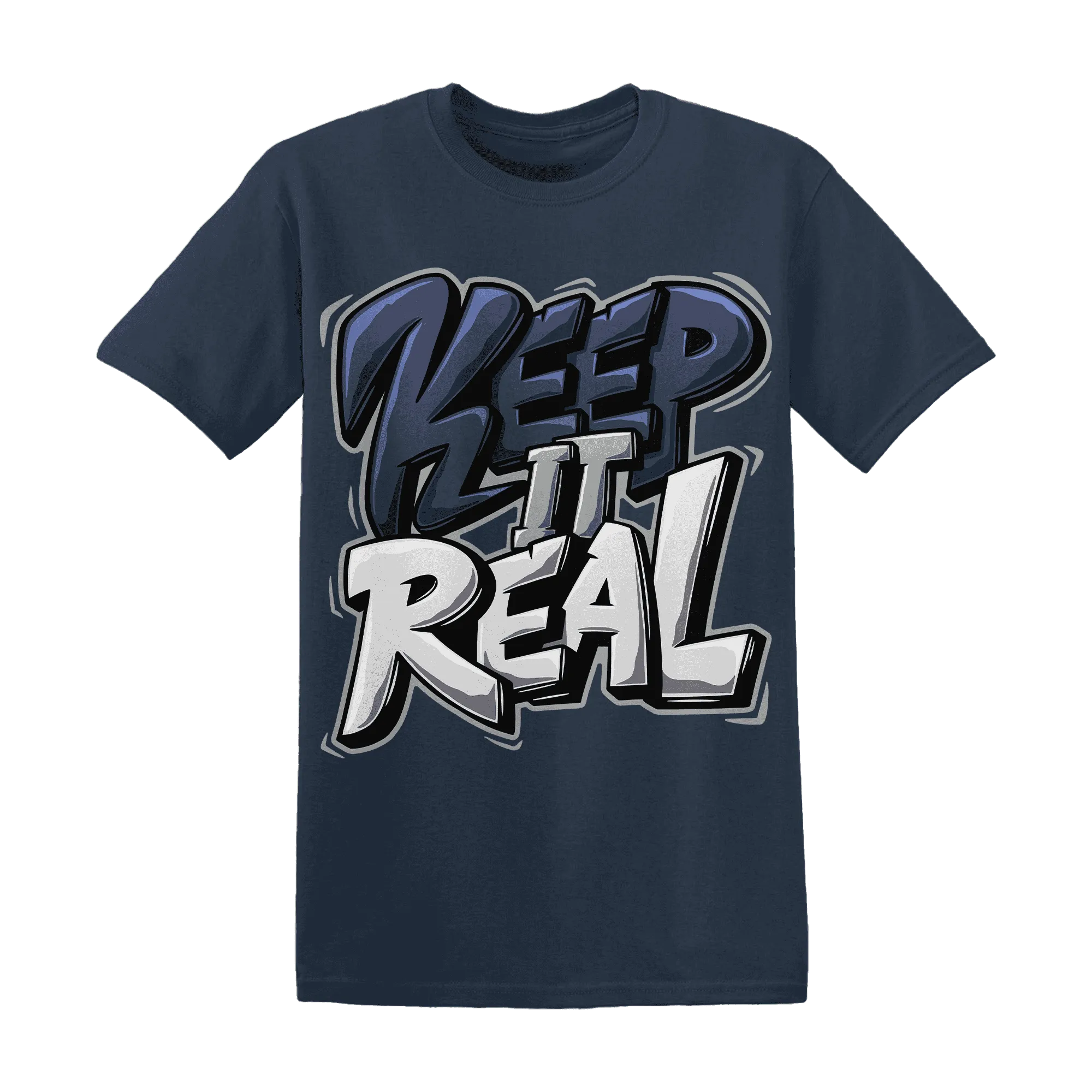 VaporMax-Plus-Midnight-Navy-White-Metallic-Silver-T-Shirt-Match-Keep-Real