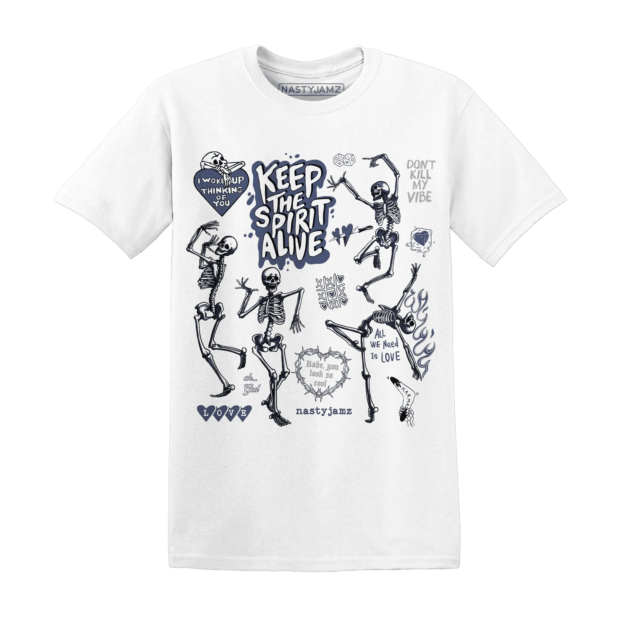 Low-Diffused-Blue-11s-NastyJamz-T-Shirt-Match-Keep-The-Spirit-Alive