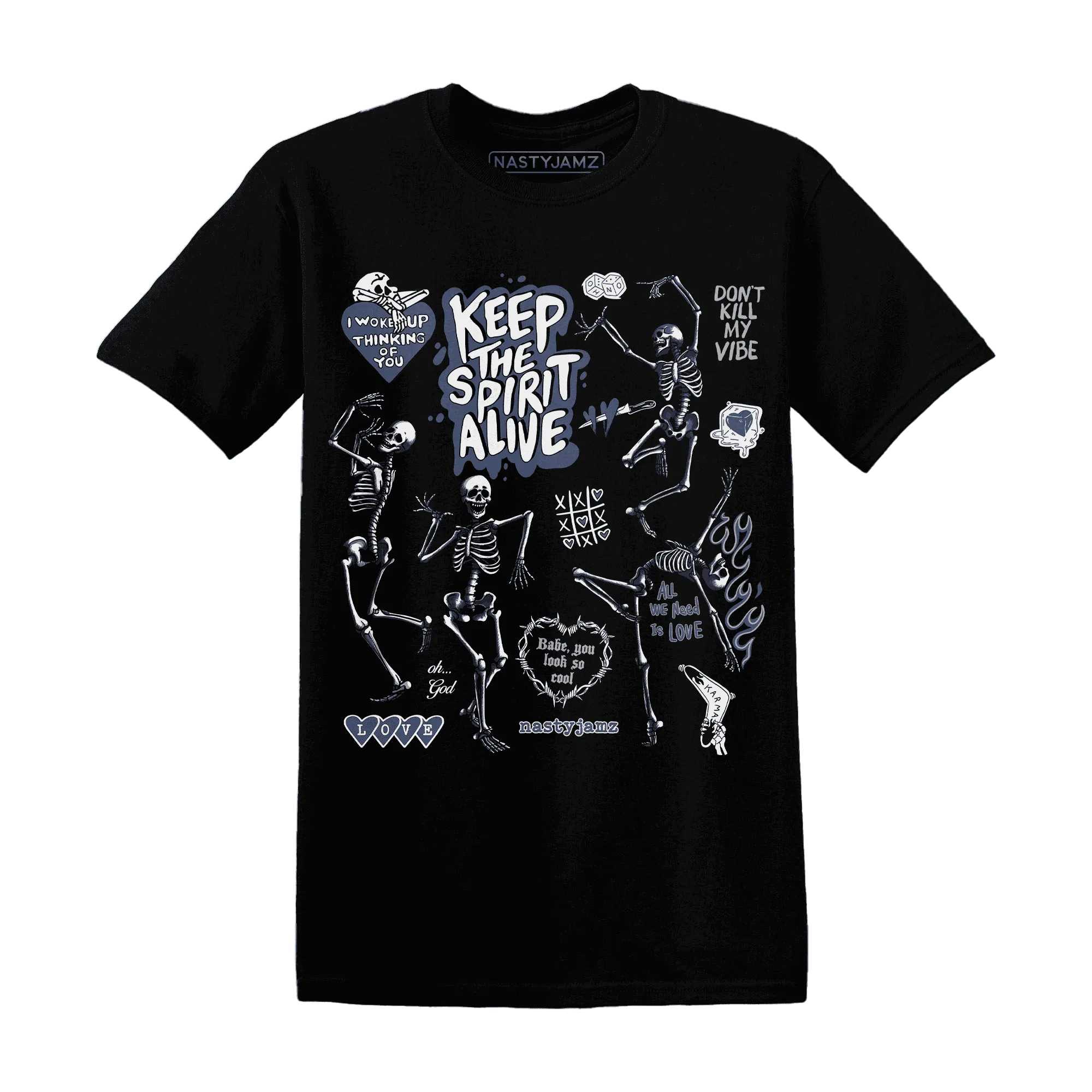 Low-Diffused-Blue-11s-NastyJamz-T-Shirt-Match-Keep-The-Spirit-Alive
