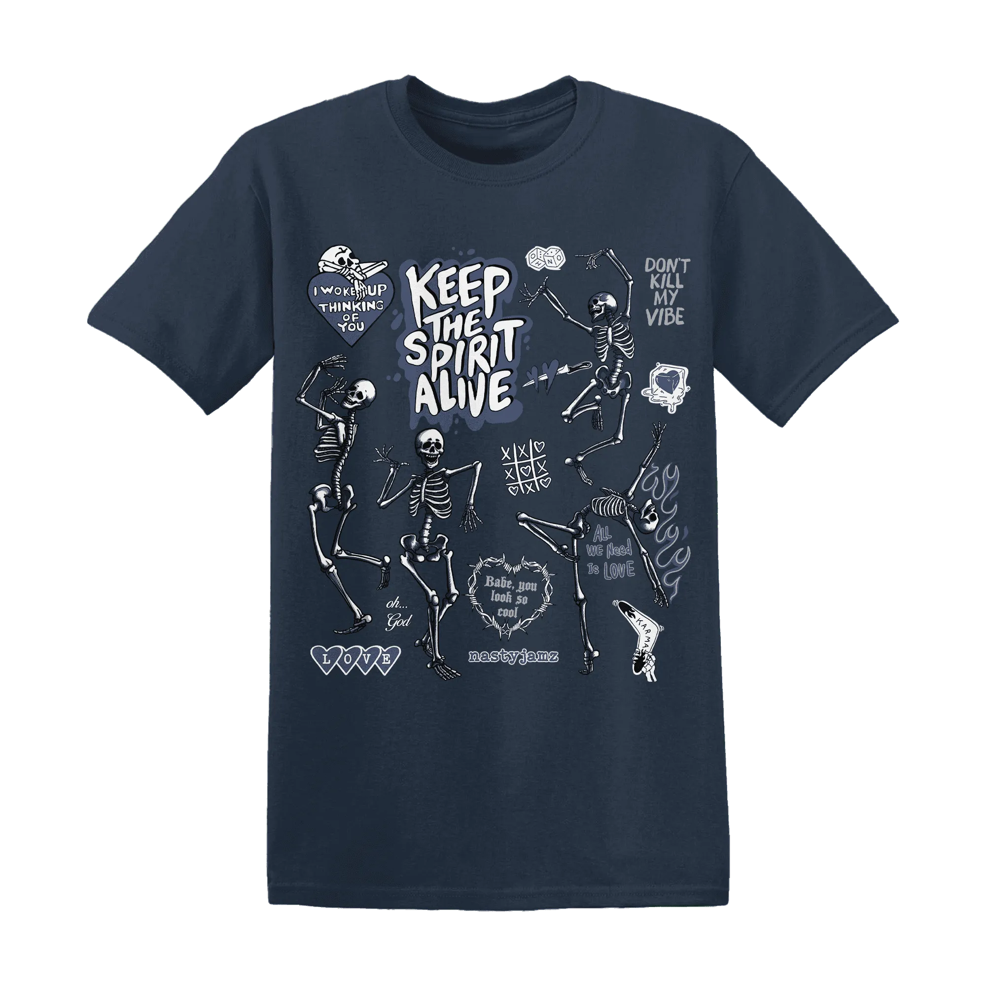 Low-Diffused-Blue-11s-NastyJamz-T-Shirt-Match-Keep-The-Spirit-Alive