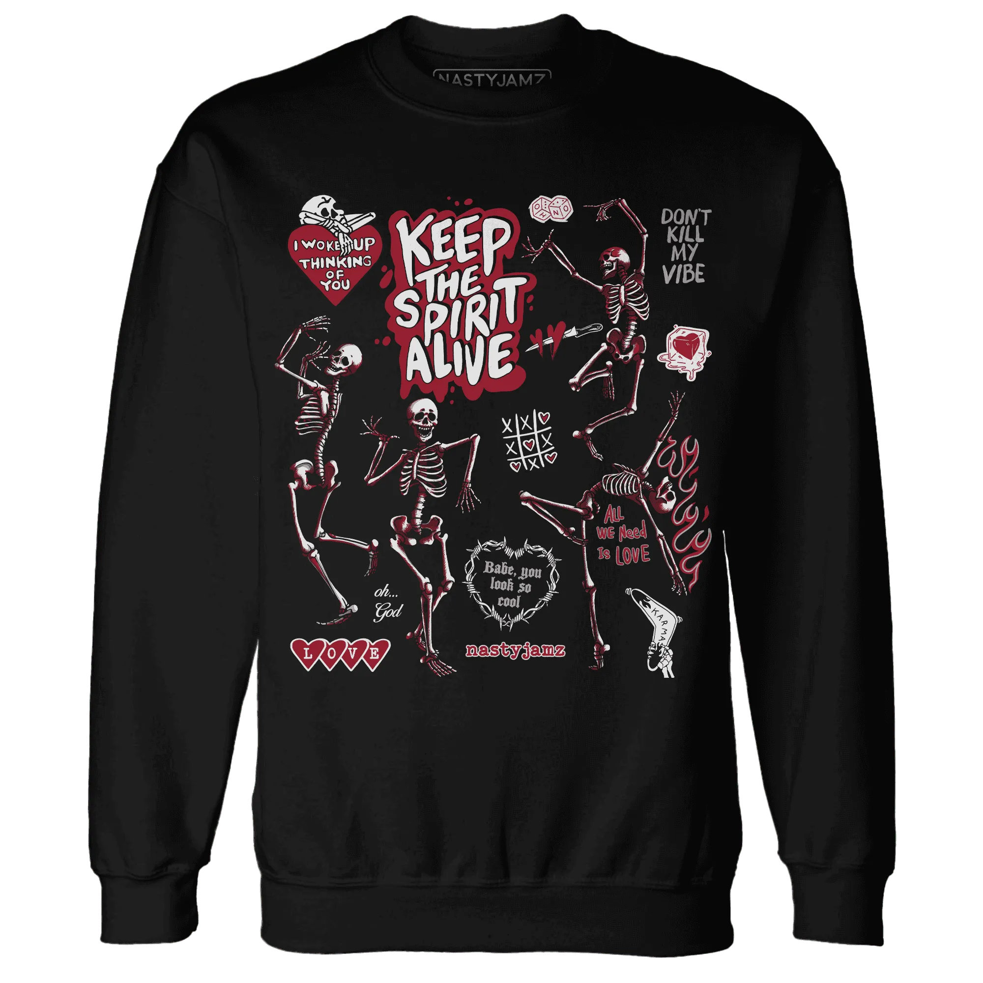 Retro-Red-Taxi-12s-NastyJamz-Sweatshirt-Match-Keep-The-Spirit-Alive