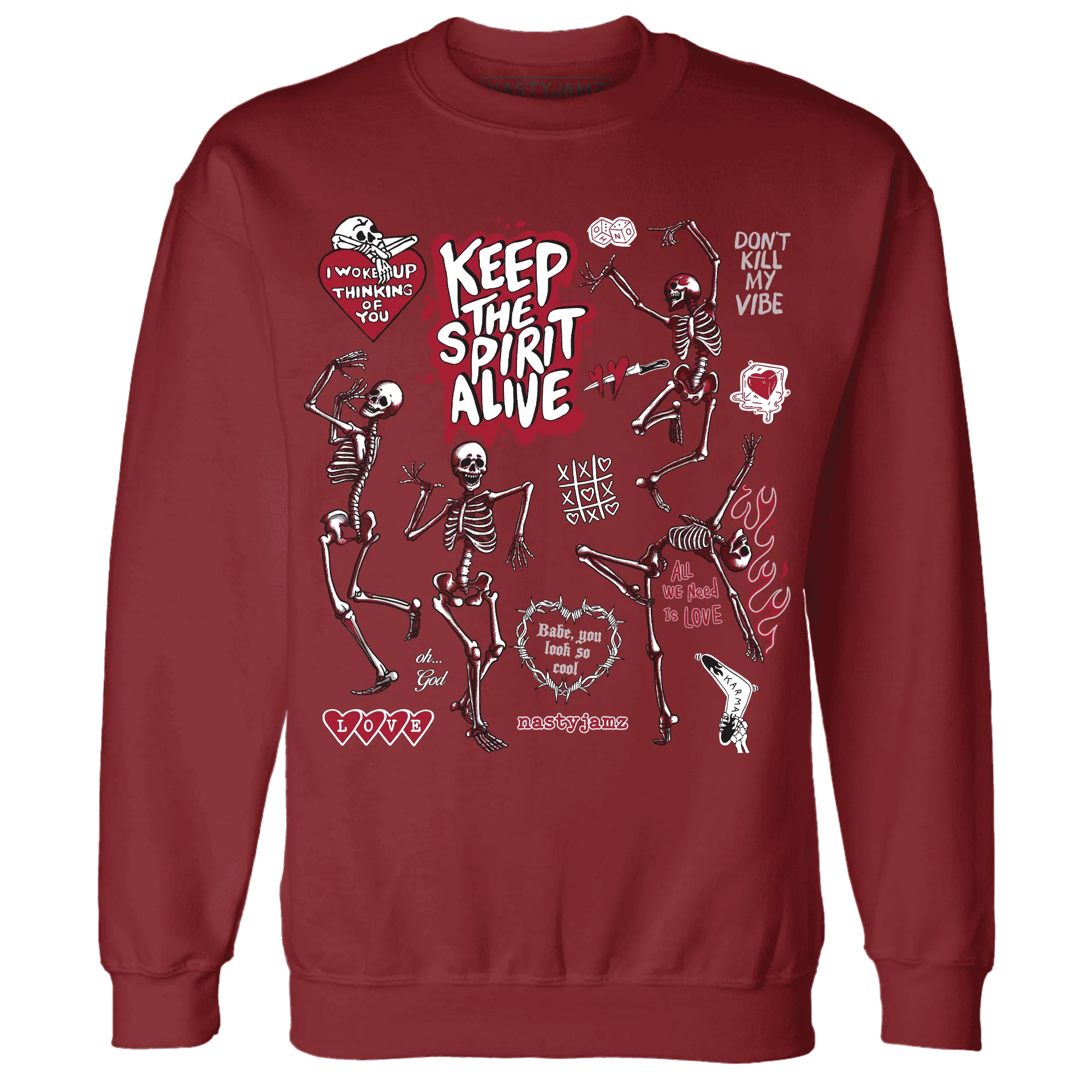 Retro-Red-Taxi-12s-NastyJamz-Sweatshirt-Match-Keep-The-Spirit-Alive