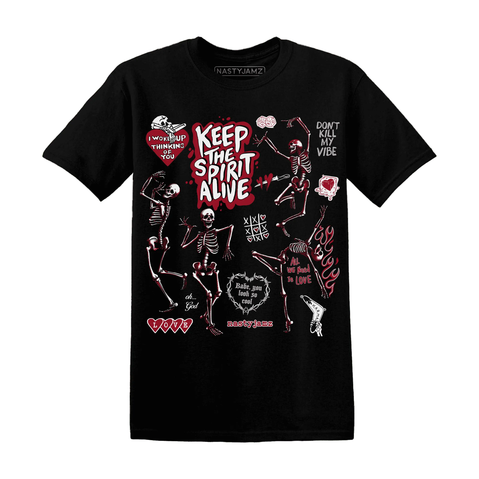 Retro-Red-Taxi-12s-NastyJamz-T-Shirt-Match-Keep-The-Spirit-Alive
