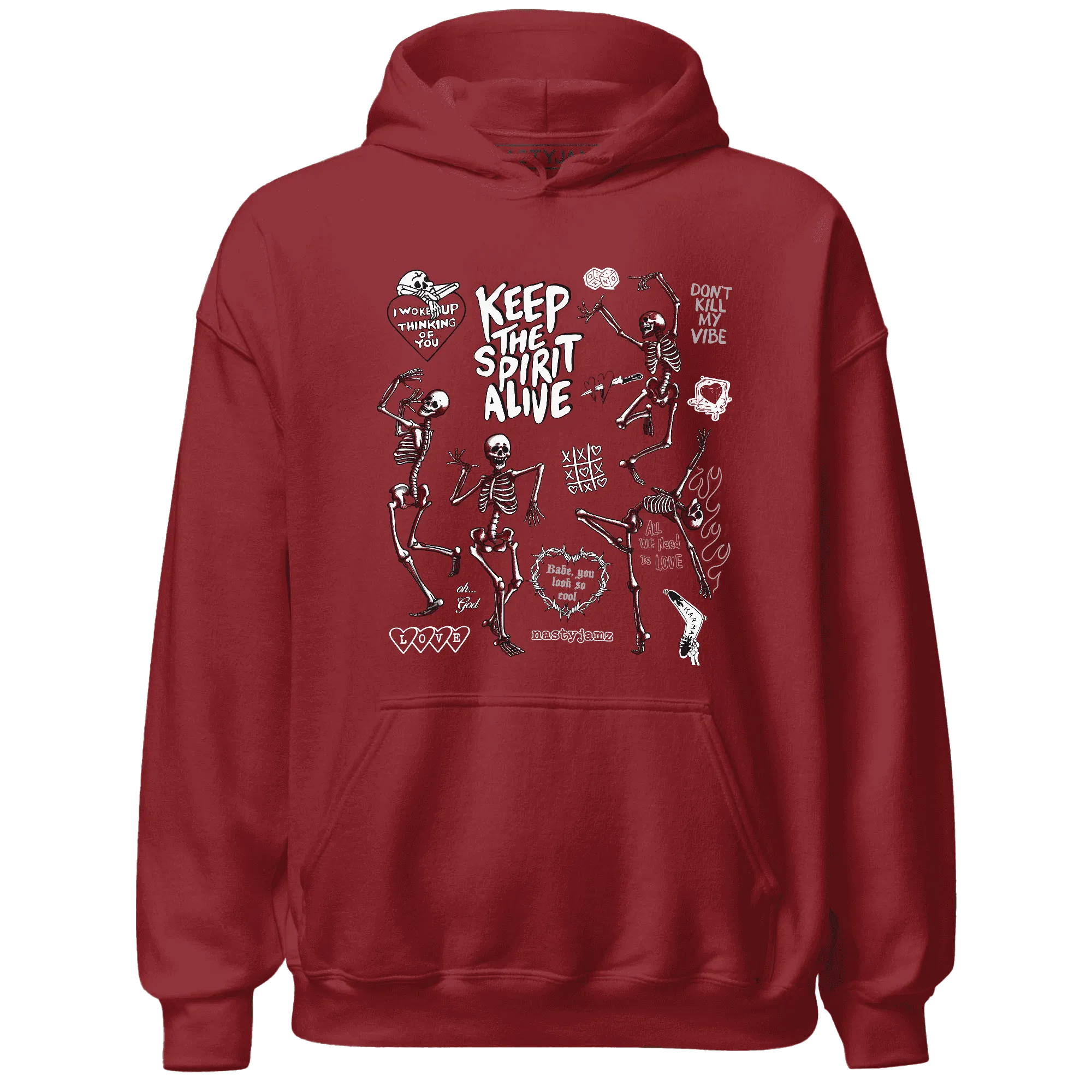 Retro-Red-Taxi-12s-NastyJamz-Hoodie-Match-Keep-The-Spirit-Alive