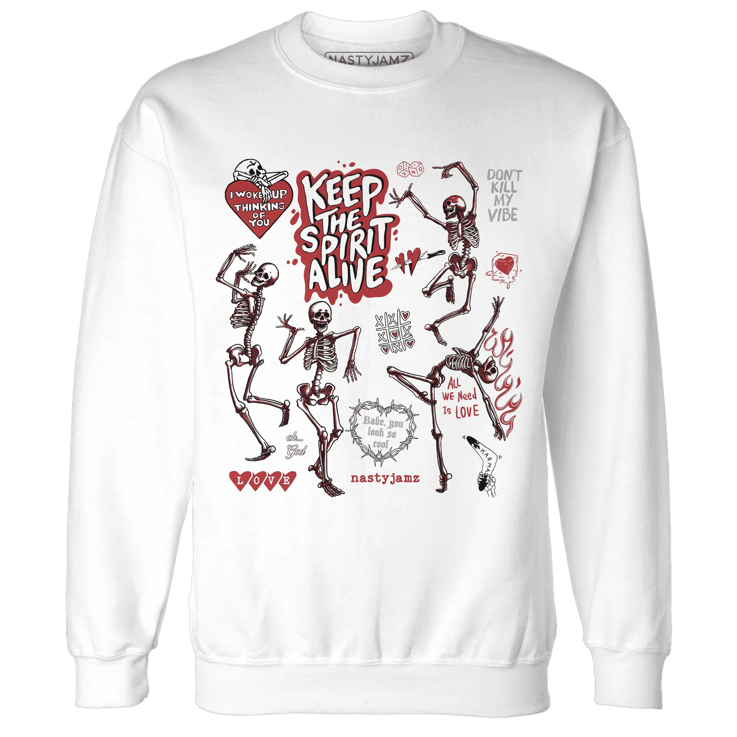 Black-Toe-Reimagined-Red-White-1s-Sweatshirt-Match-Keep-The-Spirit-Alive