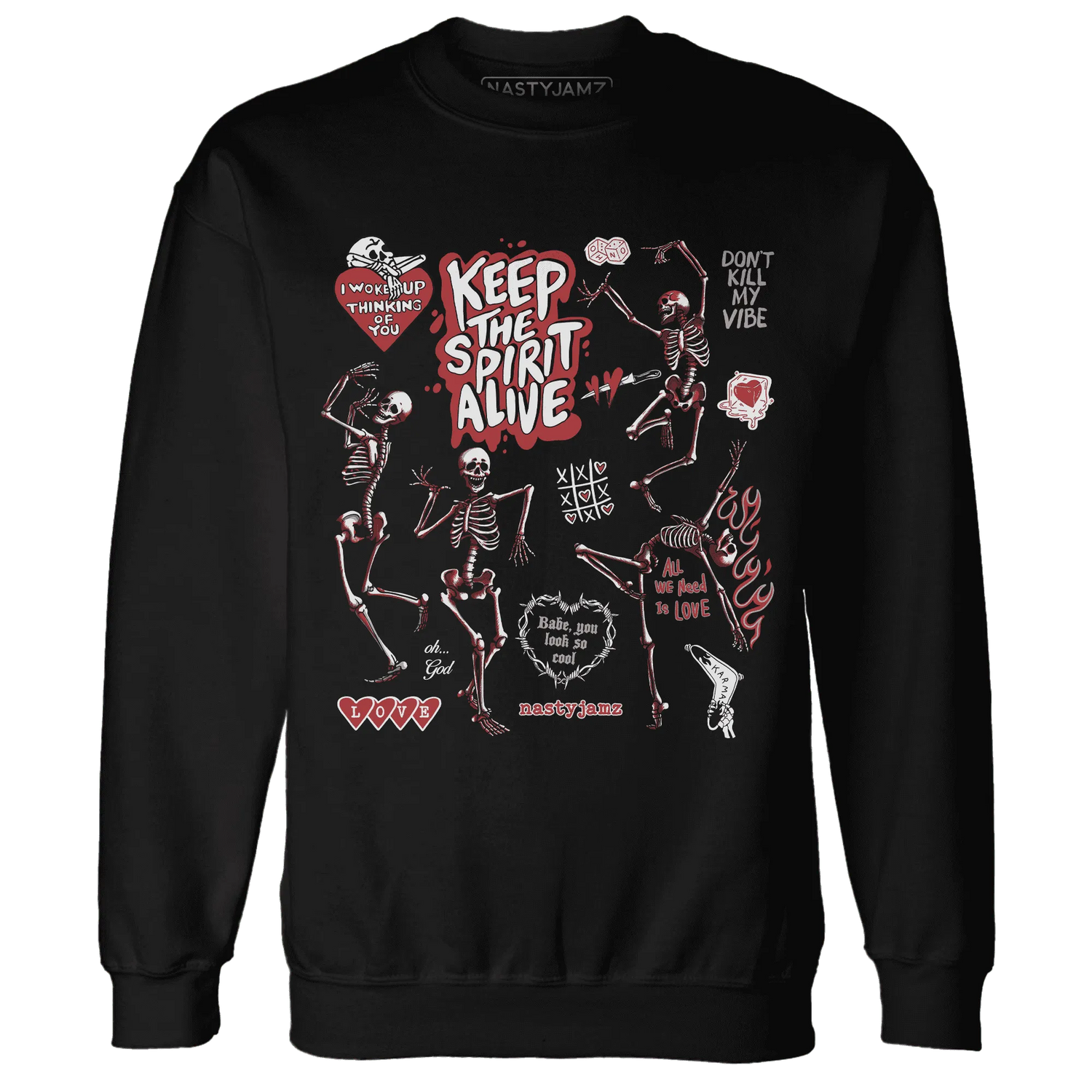 Black-Toe-Reimagined-Red-White-1s-Sweatshirt-Match-Keep-The-Spirit-Alive