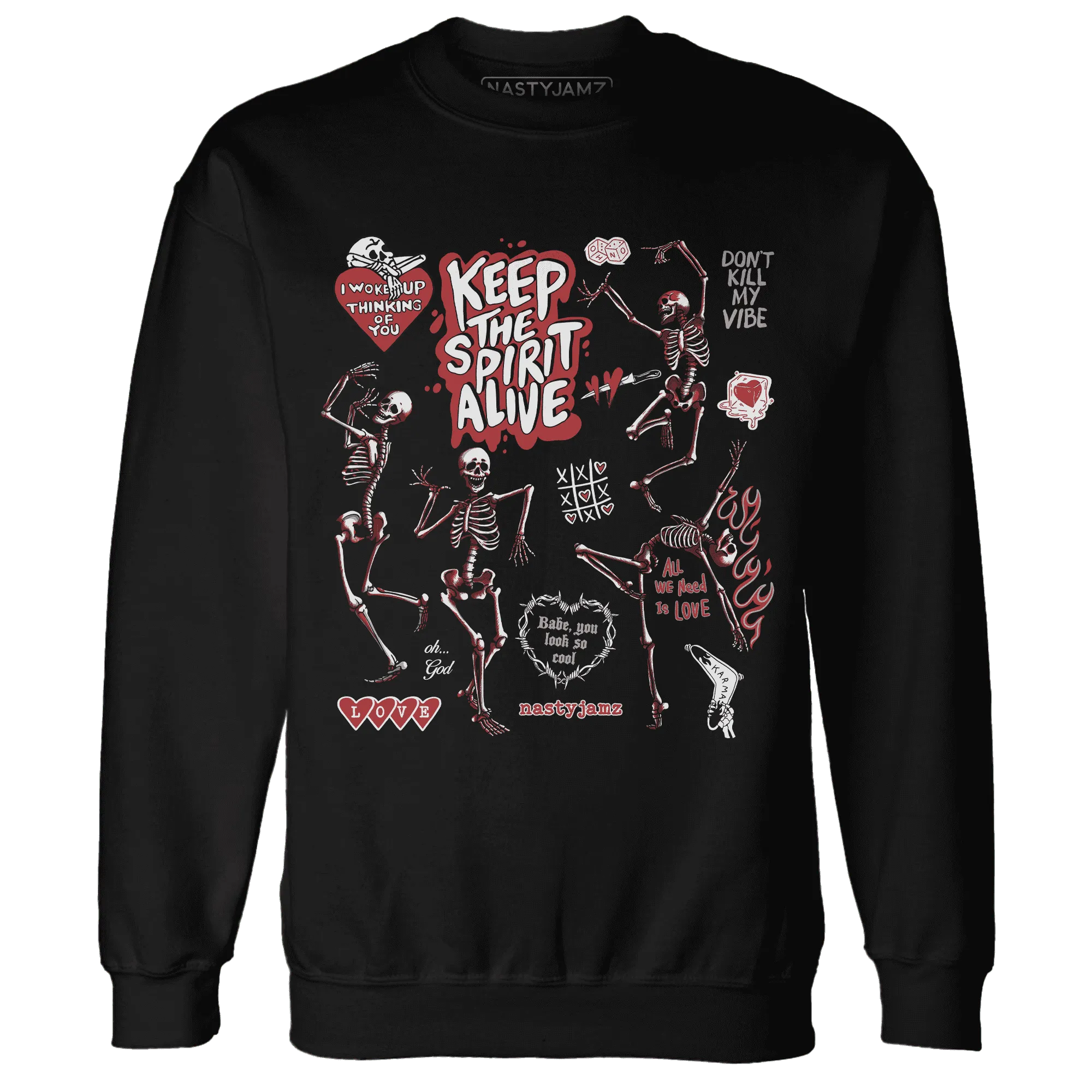 Black-Toe-Reimagined-Red-White-1s-Sweatshirt-Match-Keep-The-Spirit-Alive