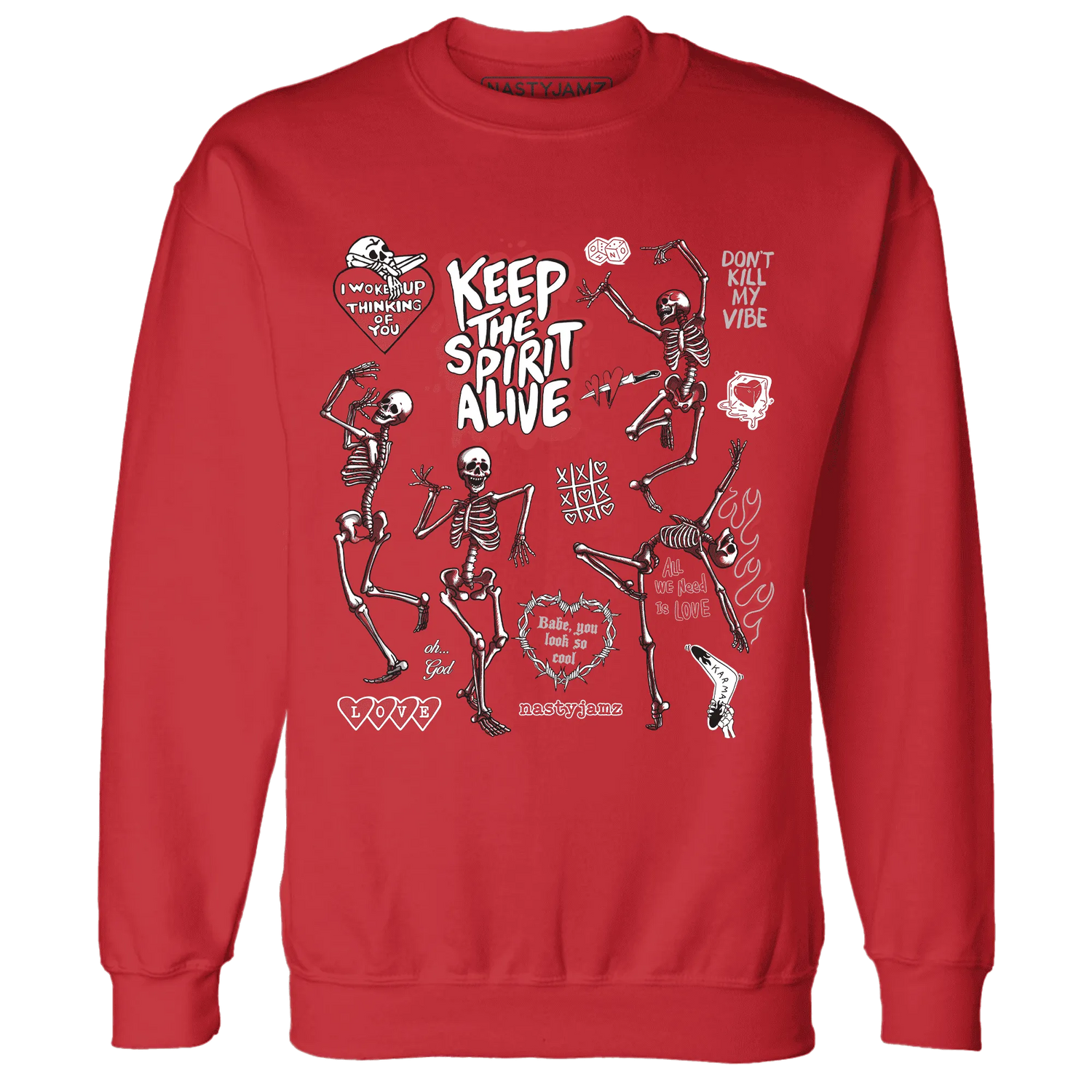 Black-Toe-Reimagined-Red-White-1s-Sweatshirt-Match-Keep-The-Spirit-Alive