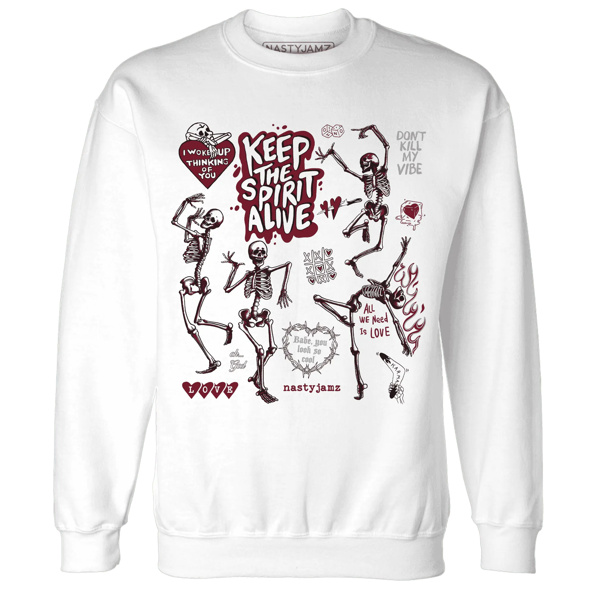 High-White-Team-Red-1s-NastyJamz-Sweatshirt-Match-Keep-The-Spirit-Alive