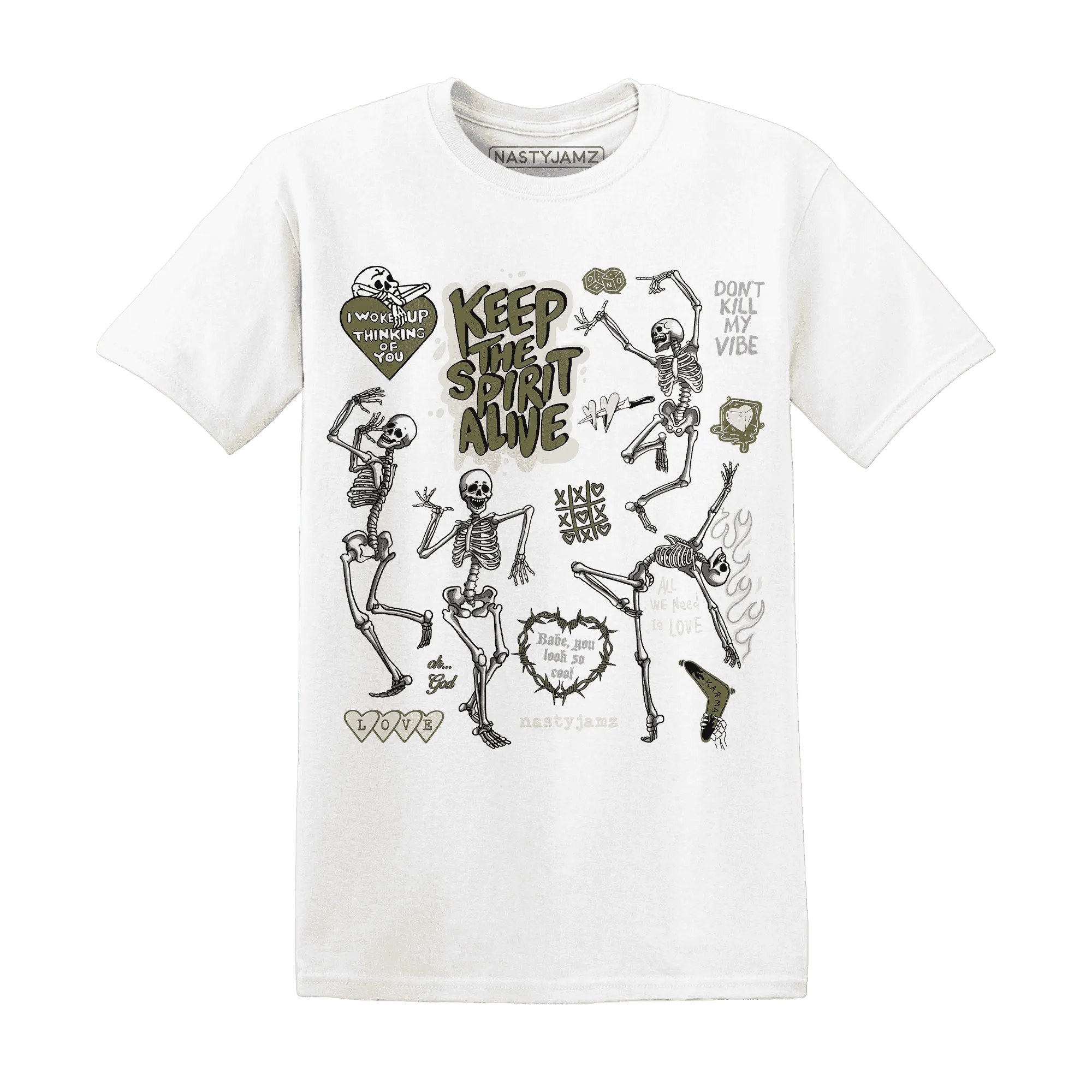 Medium-Olive-1s-NastyJamz-T-Shirt-Match-Keep-The-Spirit-Alive