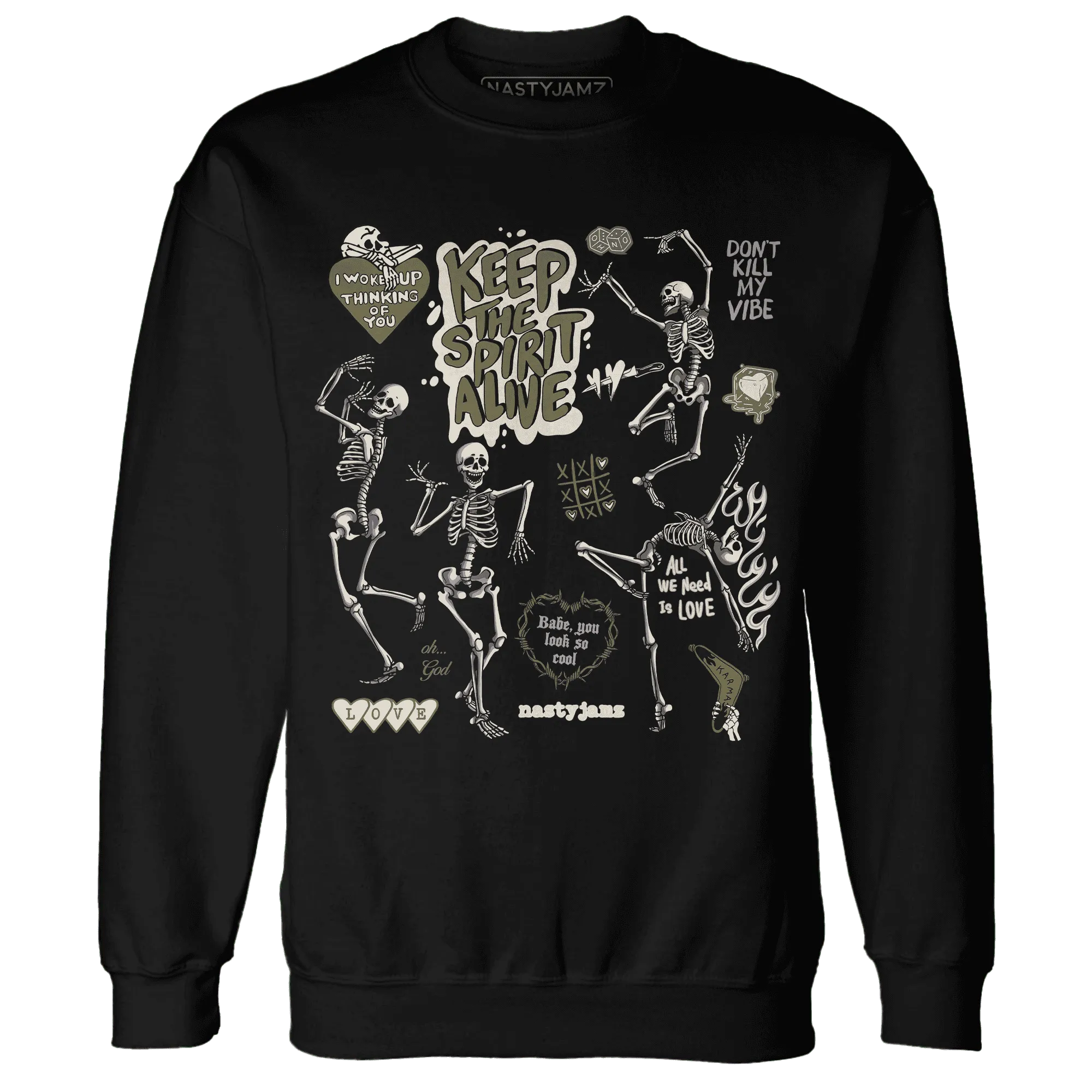 Medium-Olive-1s-NastyJamz-Sweatshirt-Match-Keep-The-Spirit-Alive