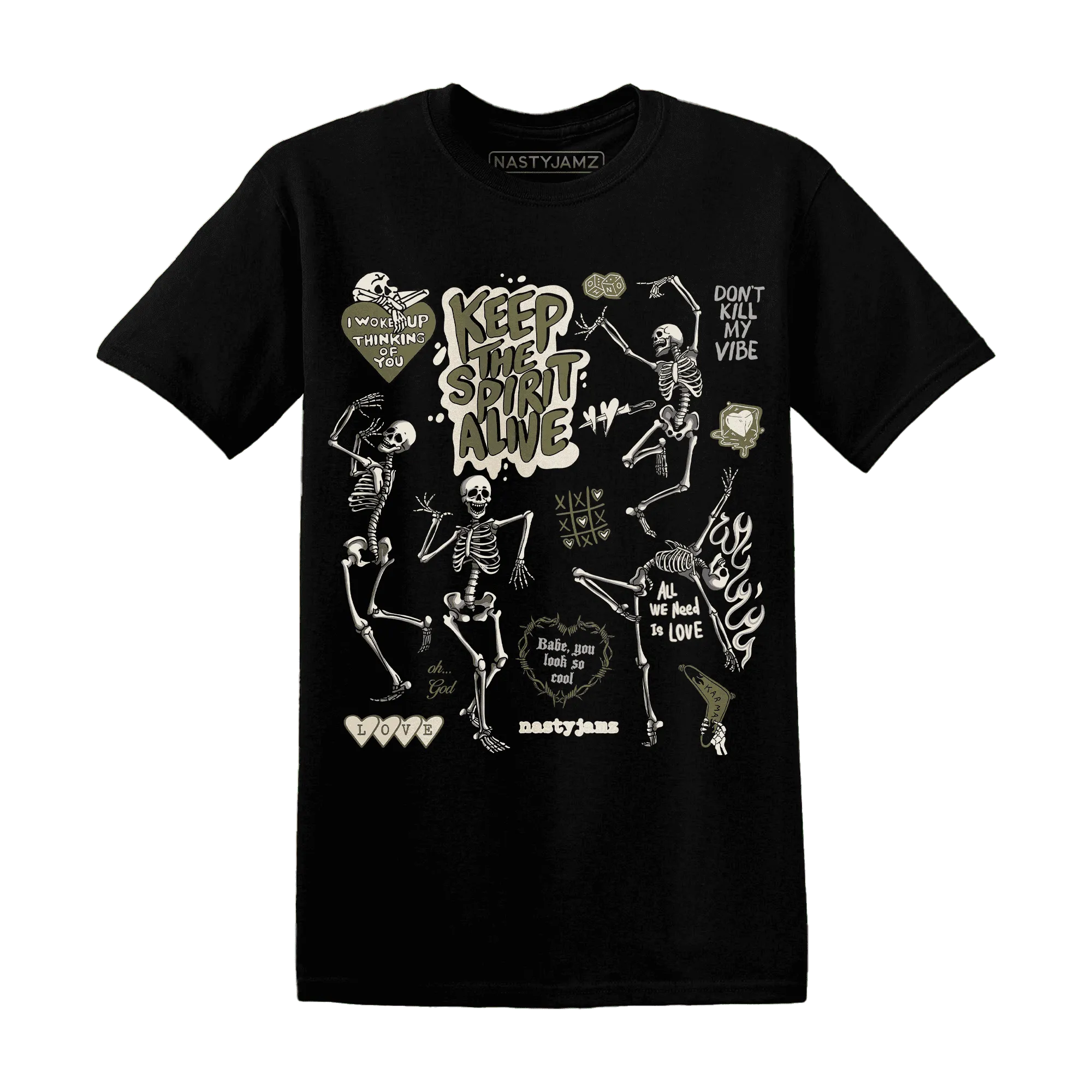 Medium-Olive-1s-NastyJamz-T-Shirt-Match-Keep-The-Spirit-Alive