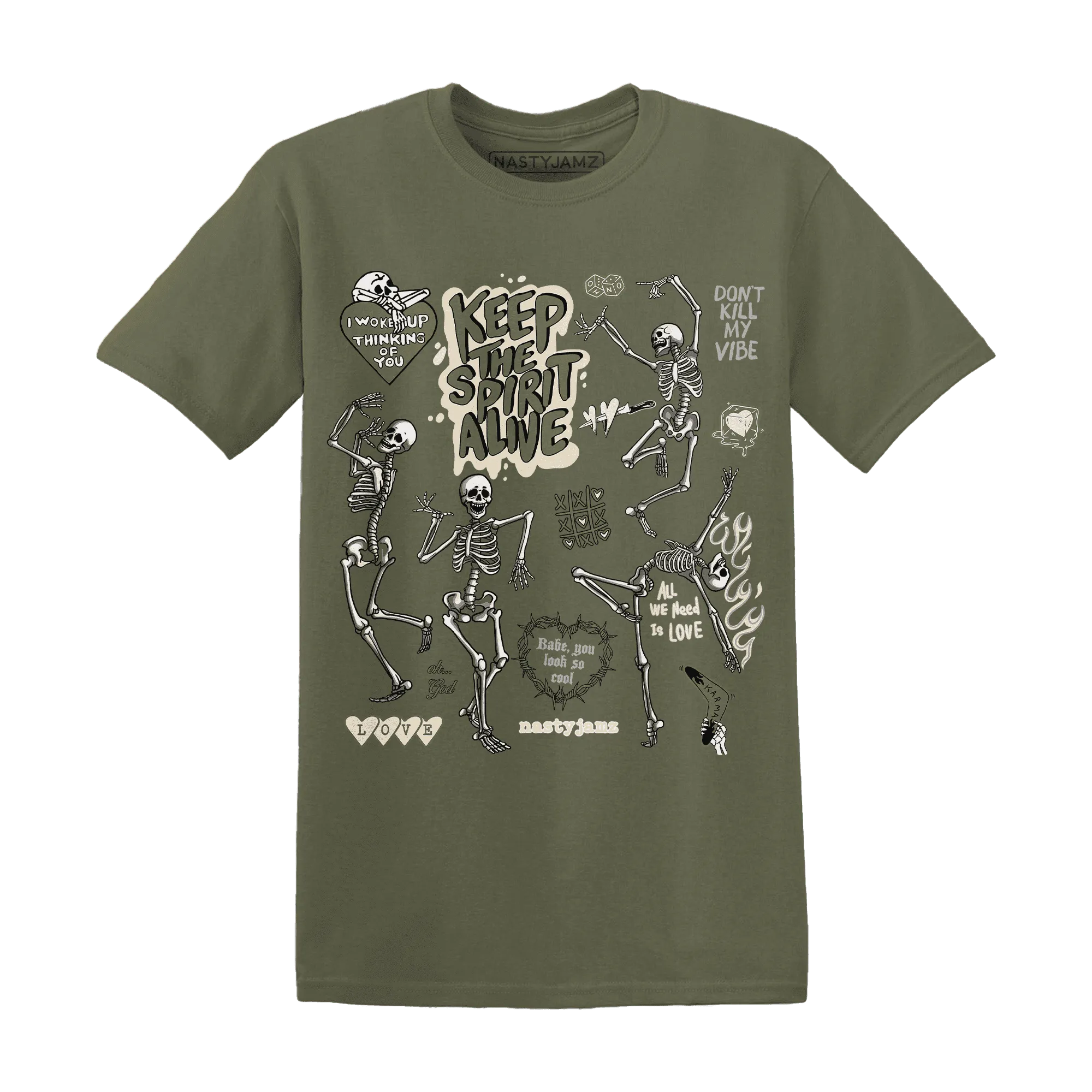 Medium-Olive-1s-NastyJamz-T-Shirt-Match-Keep-The-Spirit-Alive