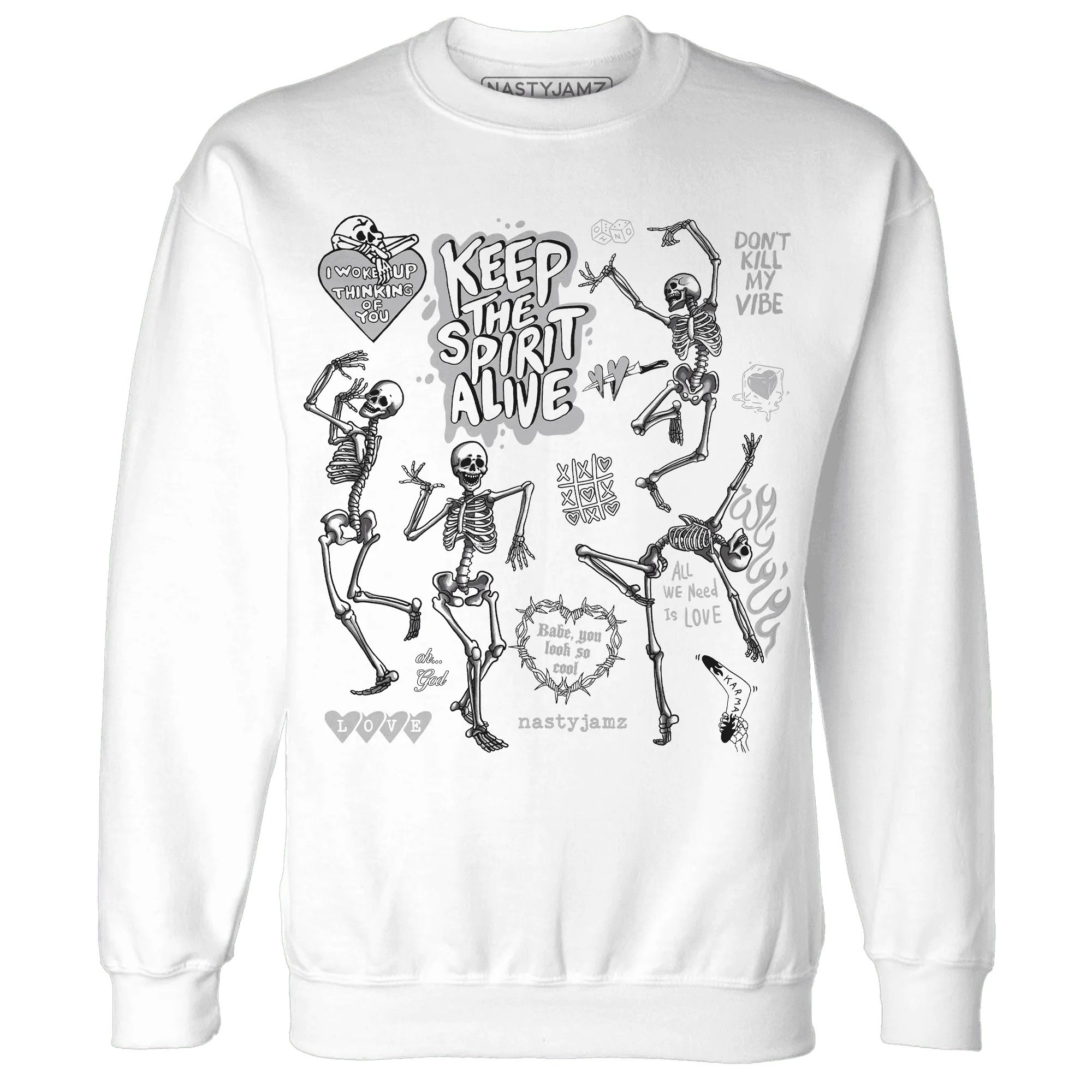 Cement-Grey-3s-NastyJamz-Sweatshirt-Match-Keep-The-Spirit-Alive