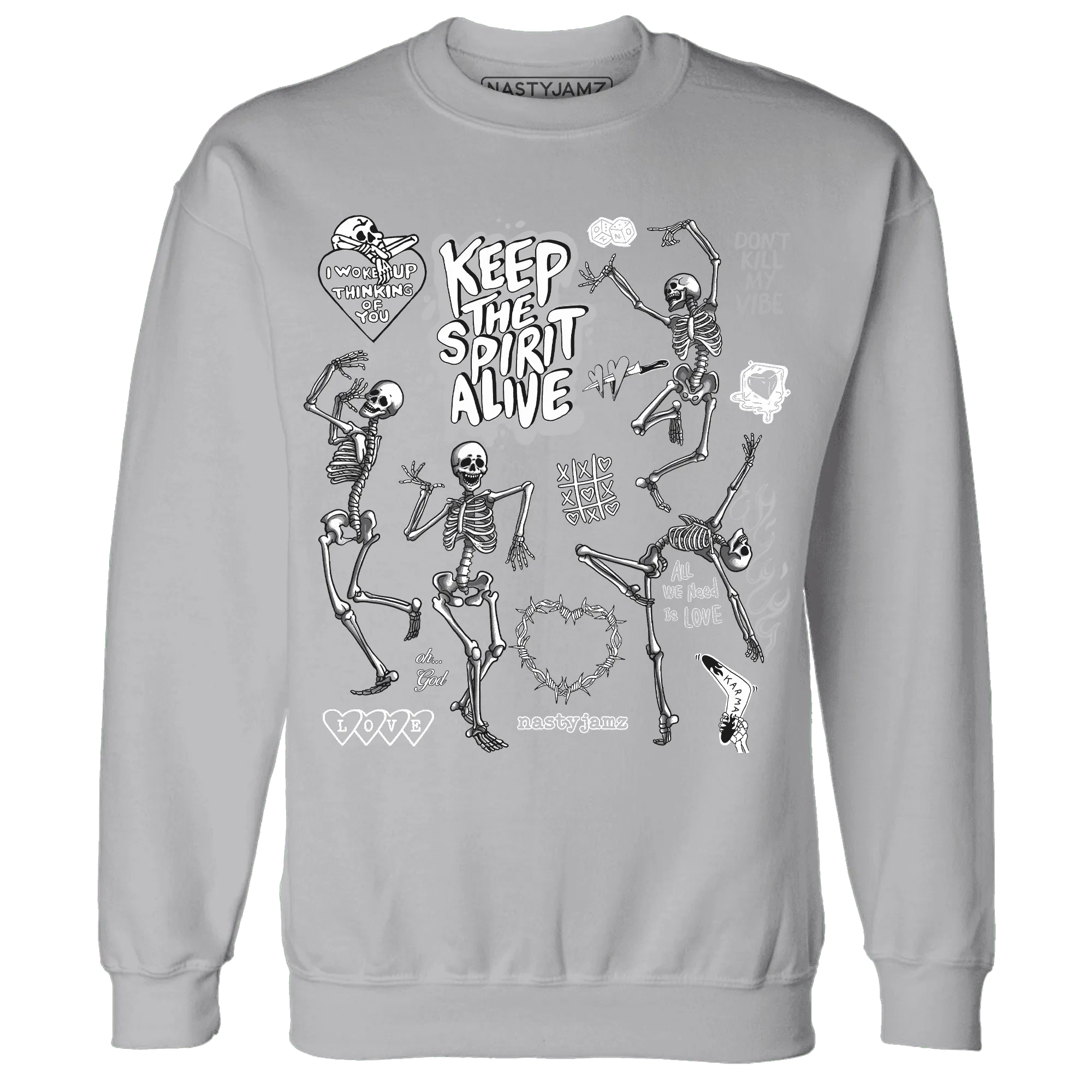 Cement-Grey-3s-NastyJamz-Sweatshirt-Match-Keep-The-Spirit-Alive